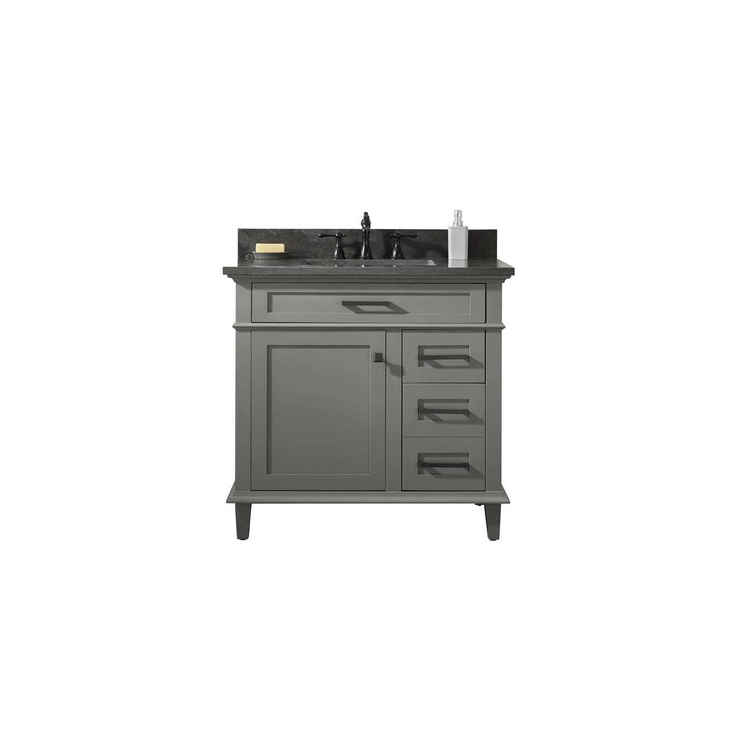 Legion Furniture 36 Inch Blue Lime Stone Top Pewter Green Vanity Cabinet - image 1