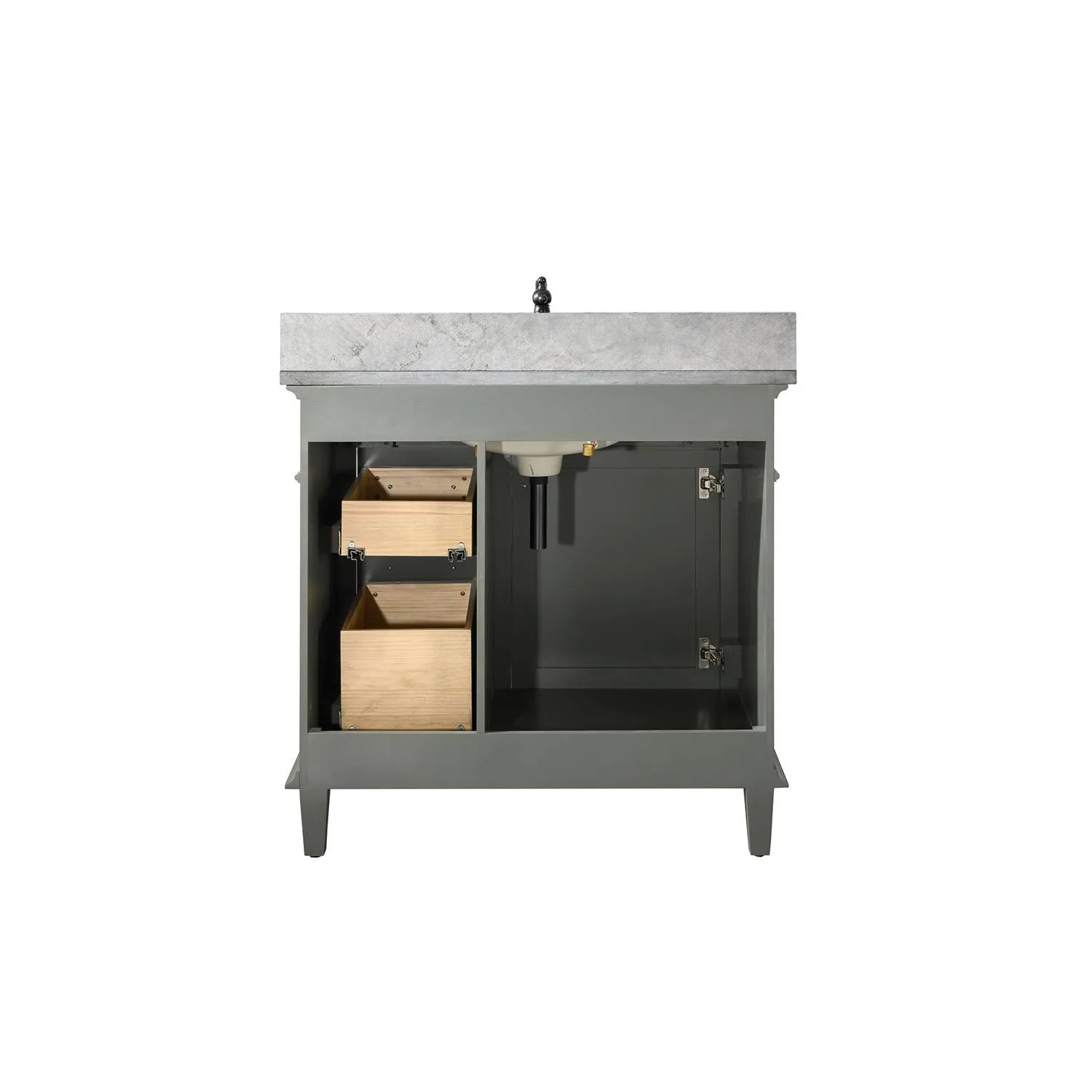 Legion Furniture 36 Inch Blue Lime Stone Top Pewter Green Vanity Cabinet - image 16