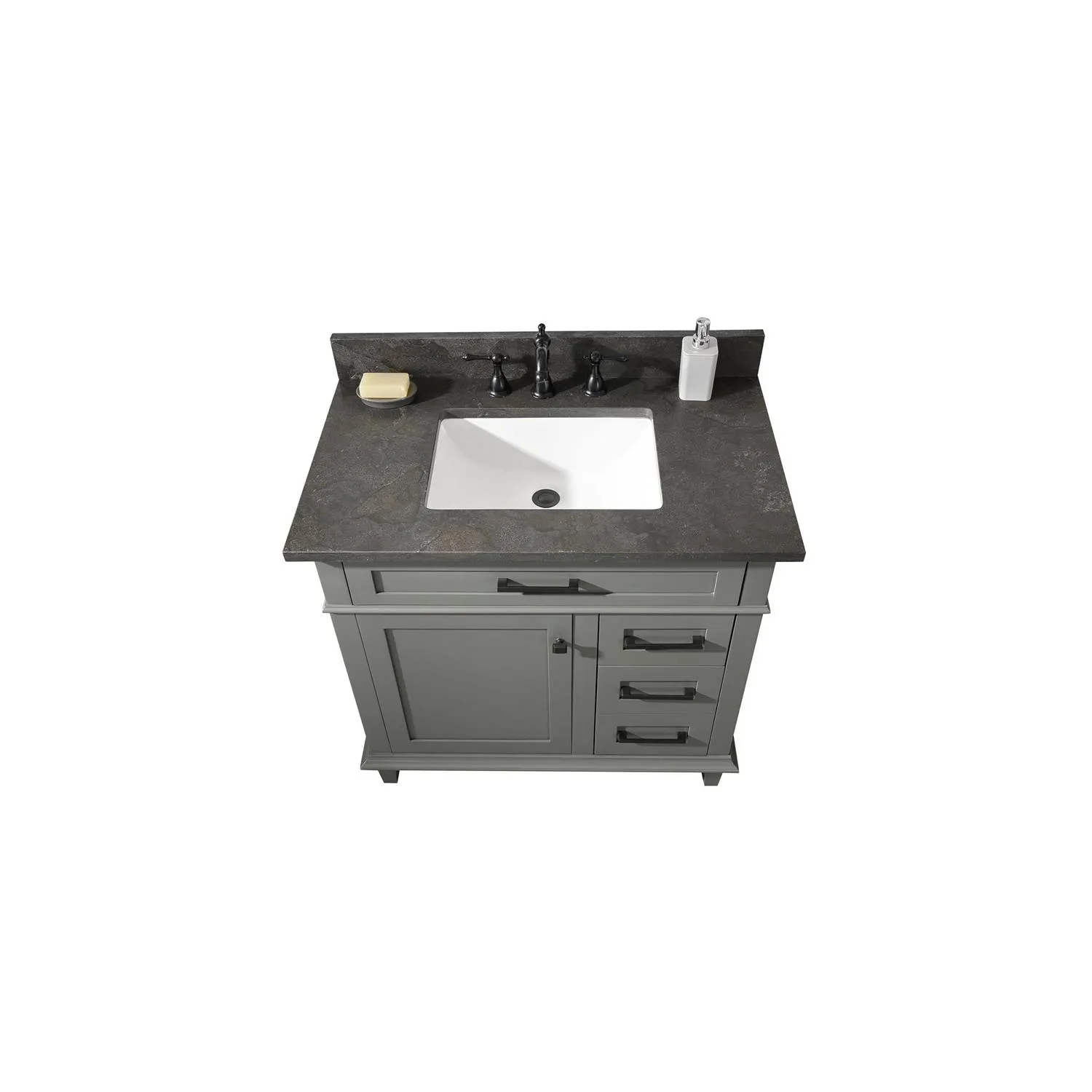 Legion Furniture 36 Inch Blue Lime Stone Top Pewter Green Vanity Cabinet - image 20