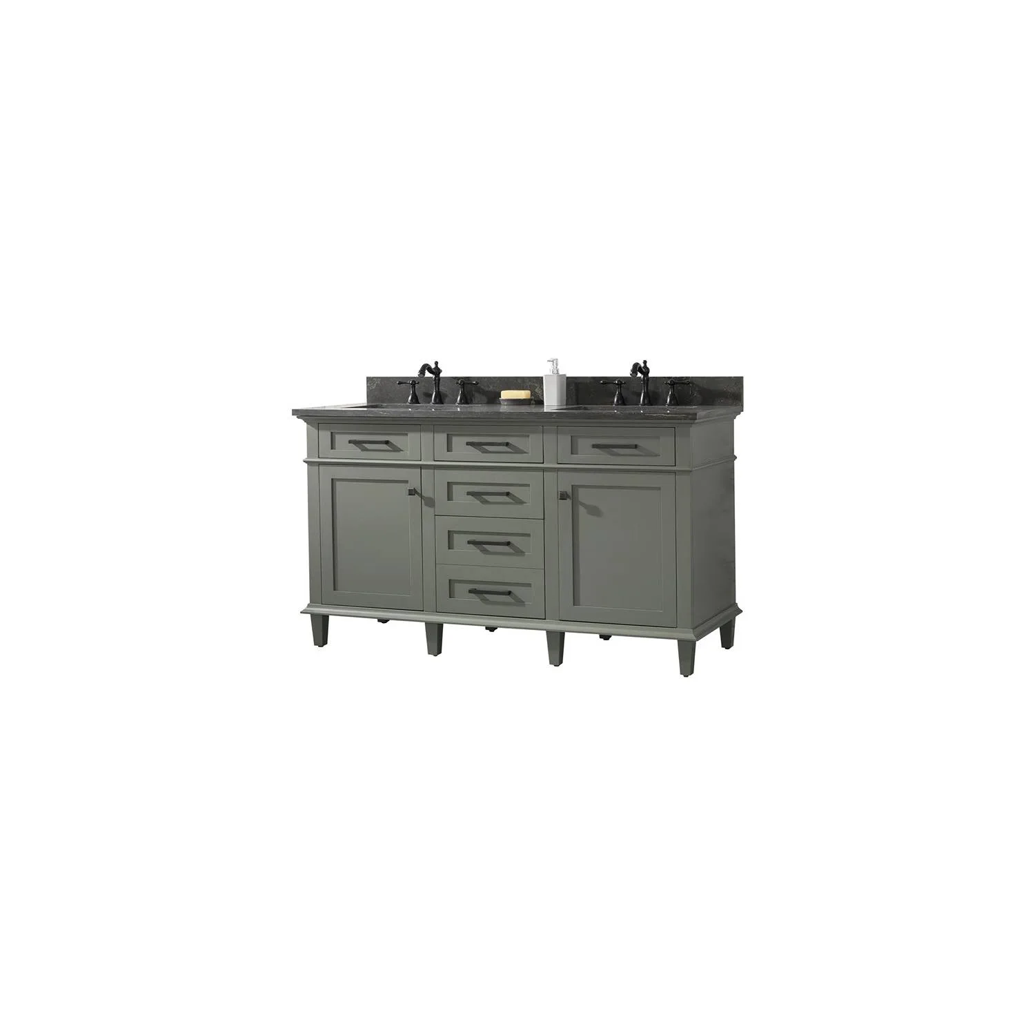 Legion Furniture 60 Inch Blue Lime Stone Top Pewter Green Vanity Cabinet - image 16