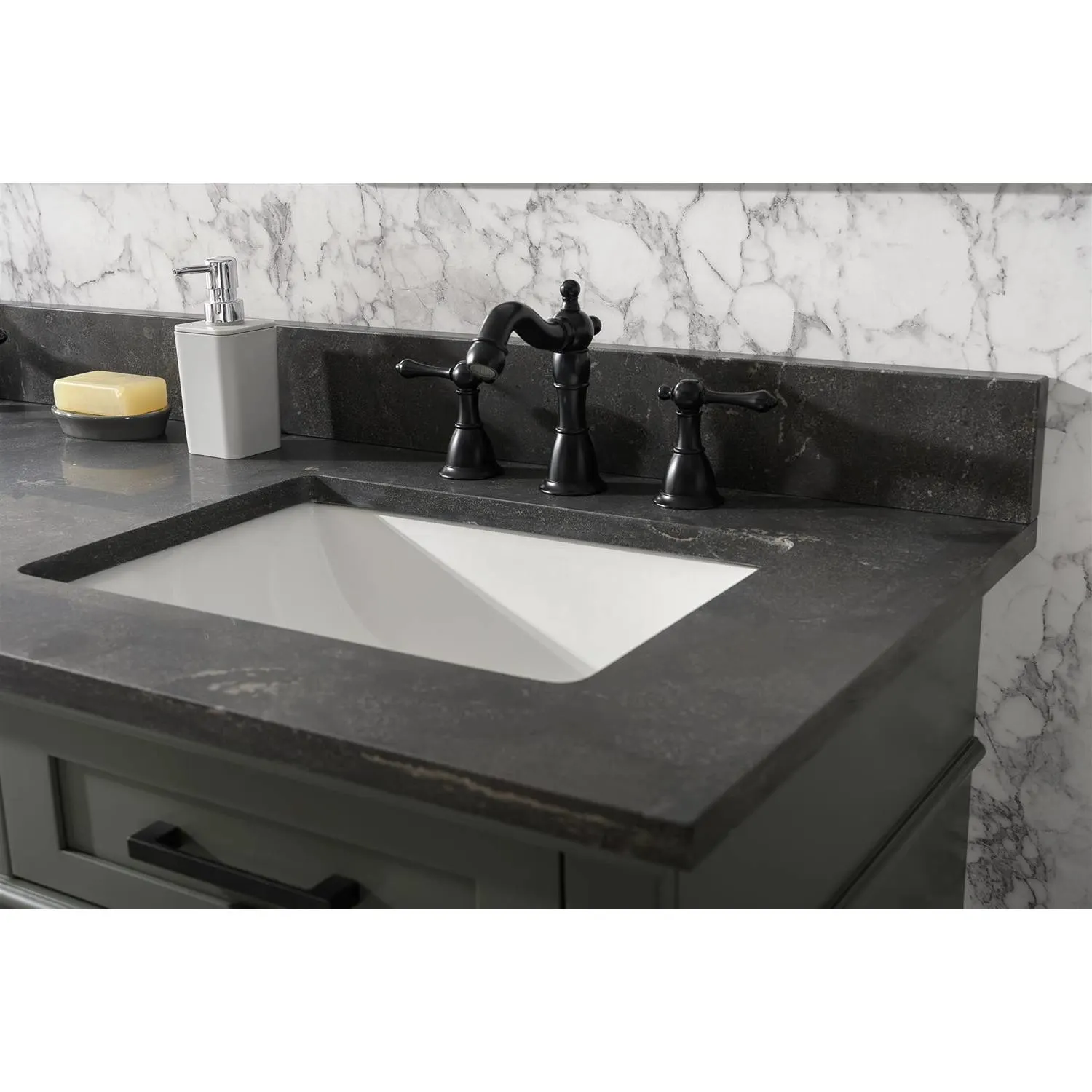 Legion Furniture 60 Inch Blue Lime Stone Top Pewter Green Vanity Cabinet - image 6
