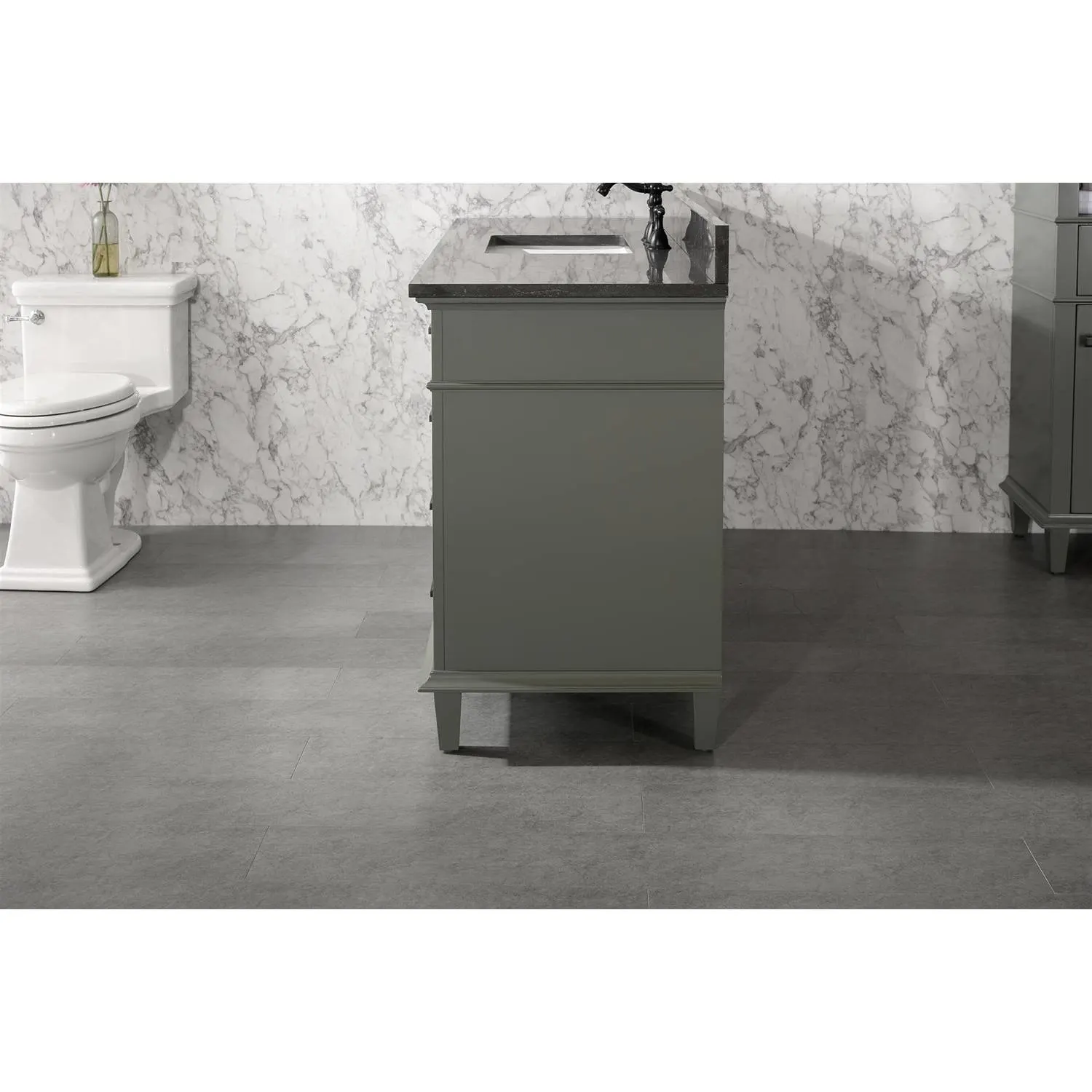 Legion Furniture 60 Inch Blue Lime Stone Top Pewter Green Vanity Cabinet - image 17