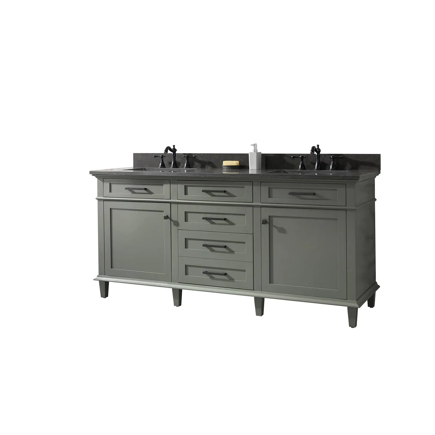 Legion Furniture 72 Inch Blue Lime Stone Top Pewter Green Vanity Cabinet - image 18