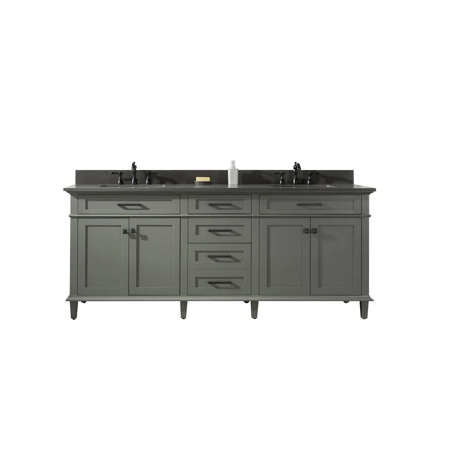 Legion Furniture 80 Inch Blue Lime Stone Top Pewter Green Vanity Cabinet - image 1