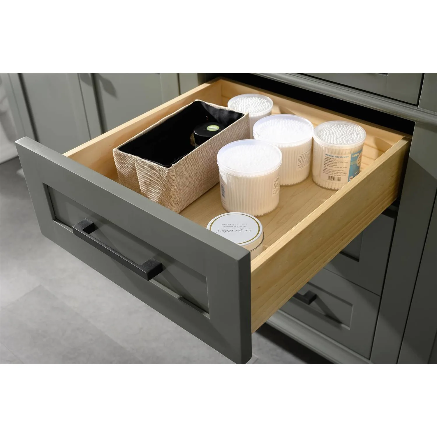Legion Furniture 80 Inch Blue Lime Stone Top Pewter Green Vanity Cabinet - image 12