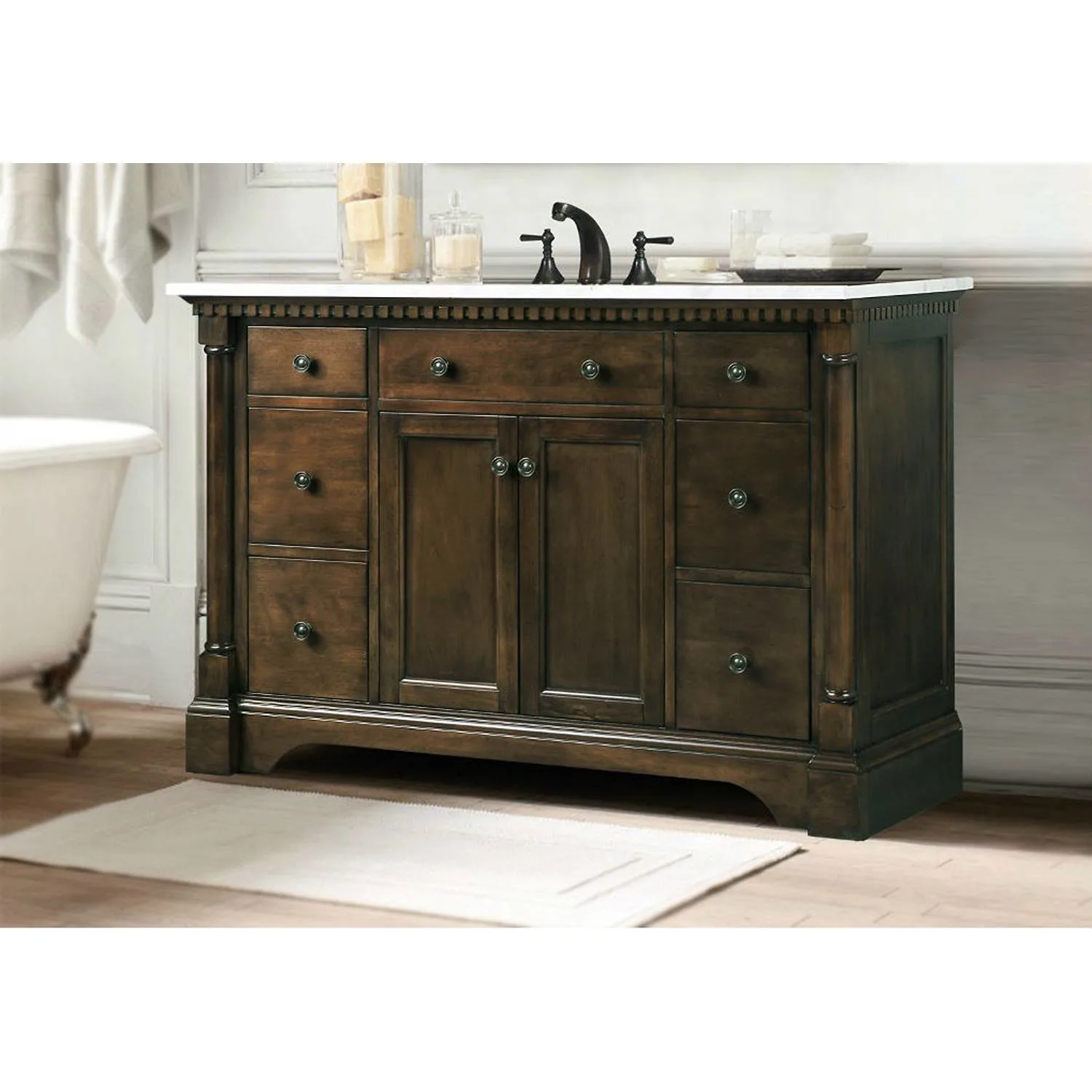 Legion Furniture 48 Inch Carrara White Top Ceramic Sink Vanity Cabinet - image 6