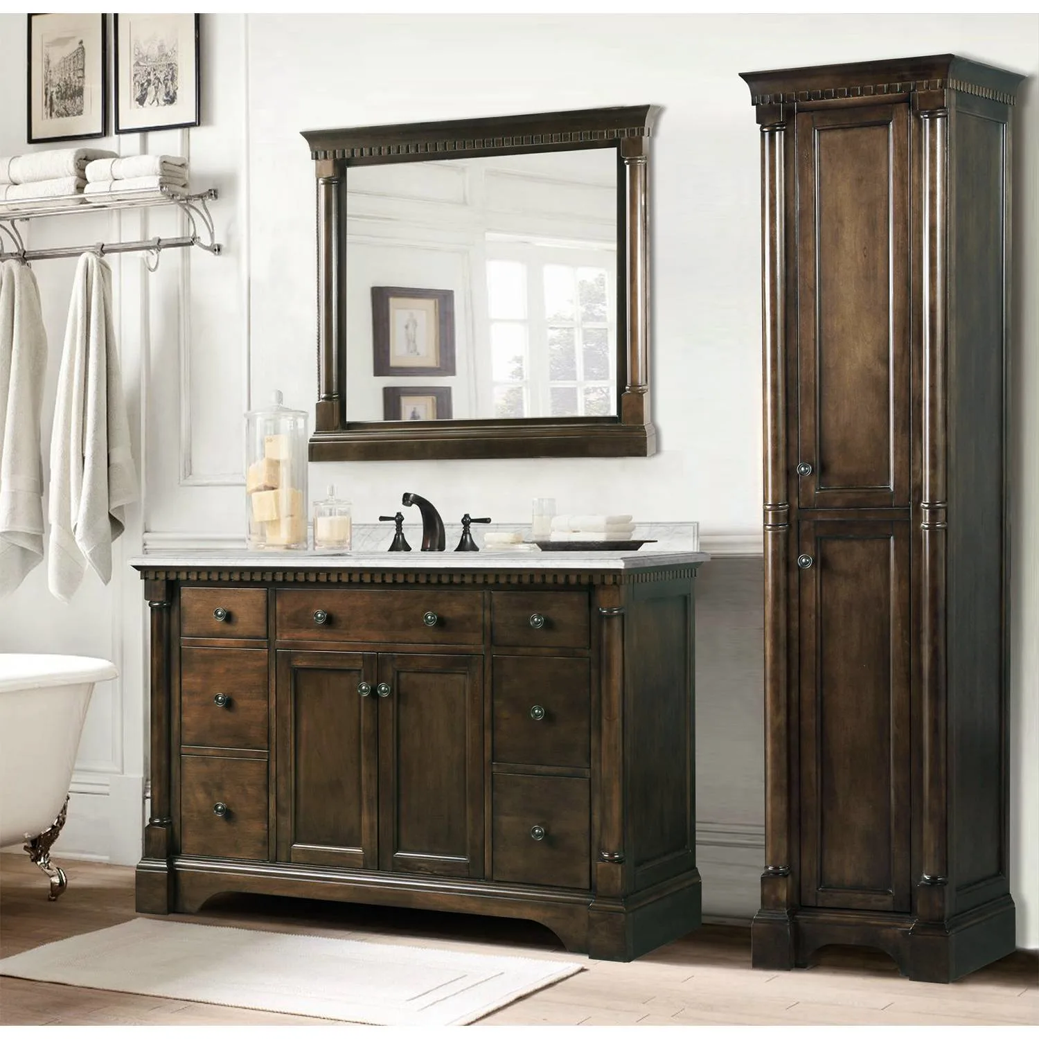 Legion Furniture 48 Inch Carrara White Top Ceramic Sink Vanity Cabinet - image 7