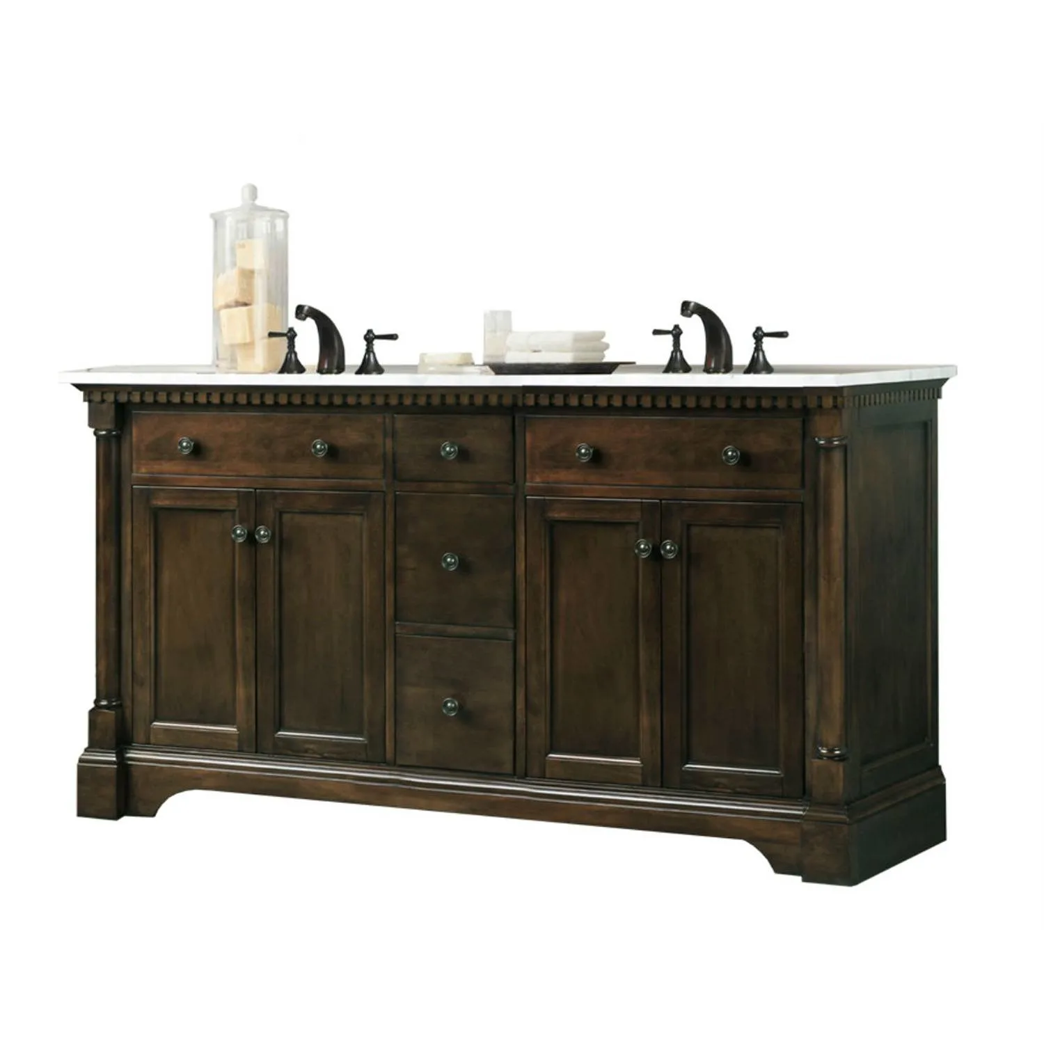 Legion Furniture 60 Inch Carrara White Top Ceramic Sink Vanity Cabinet - image 1