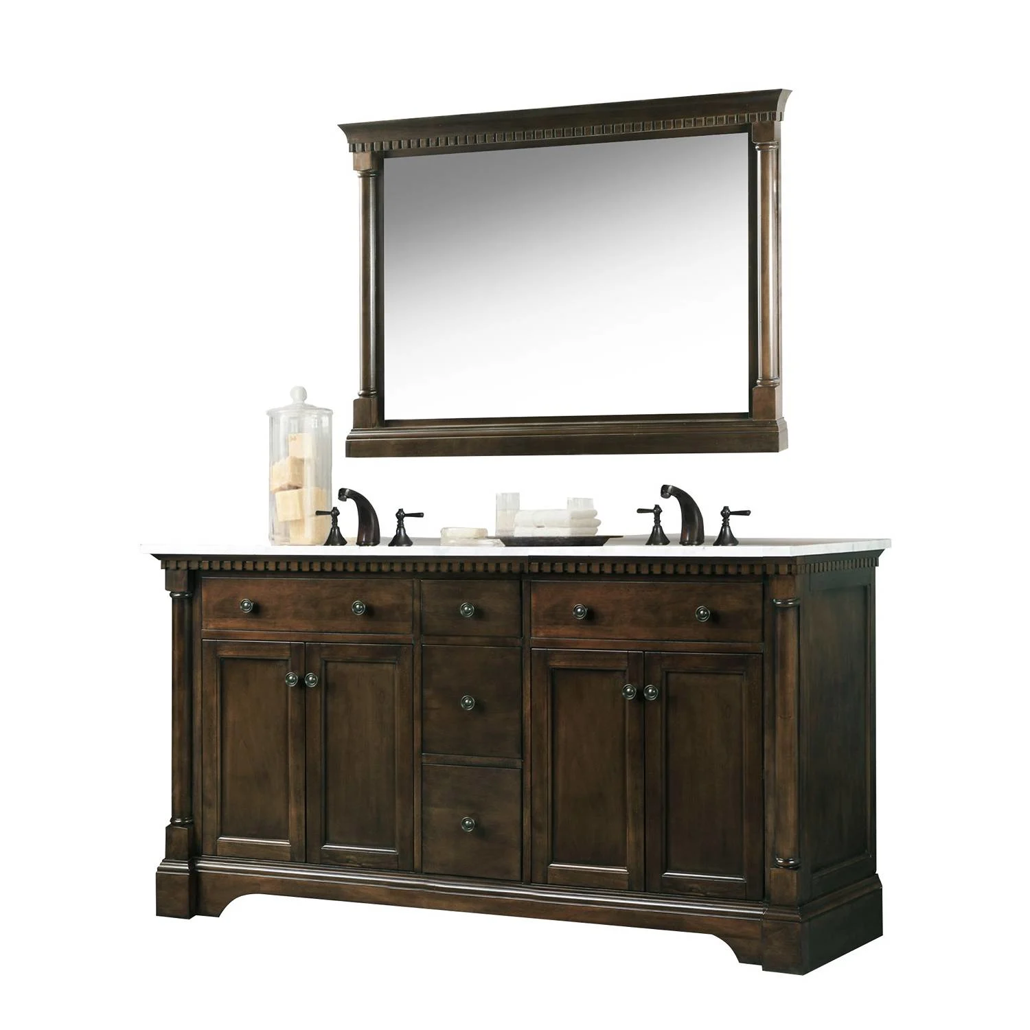 Legion Furniture 60 Inch Carrara White Top Ceramic Sink Vanity Cabinet - image 5