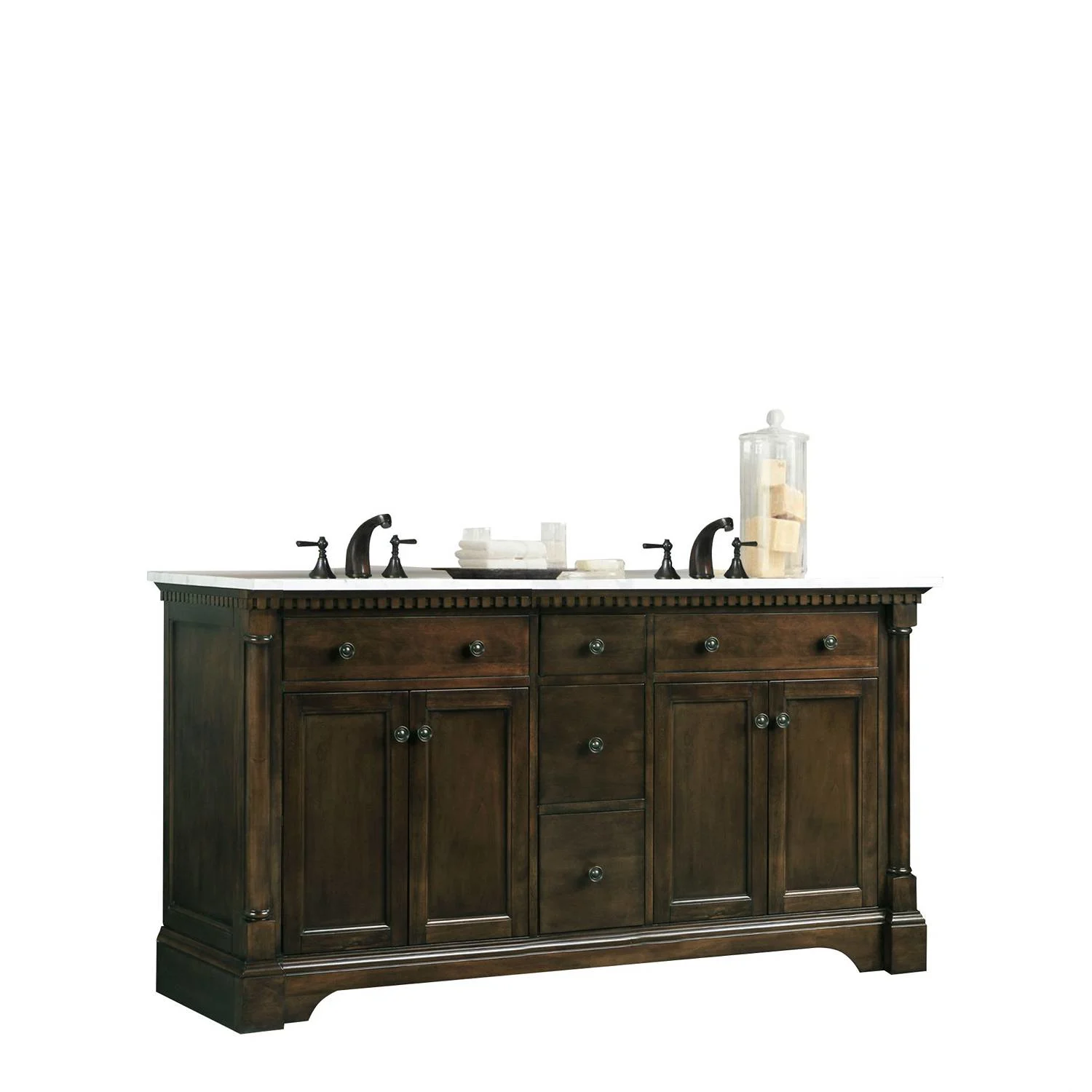 Legion Furniture 60 Inch Carrara White Top Ceramic Sink Vanity Cabinet - image 6