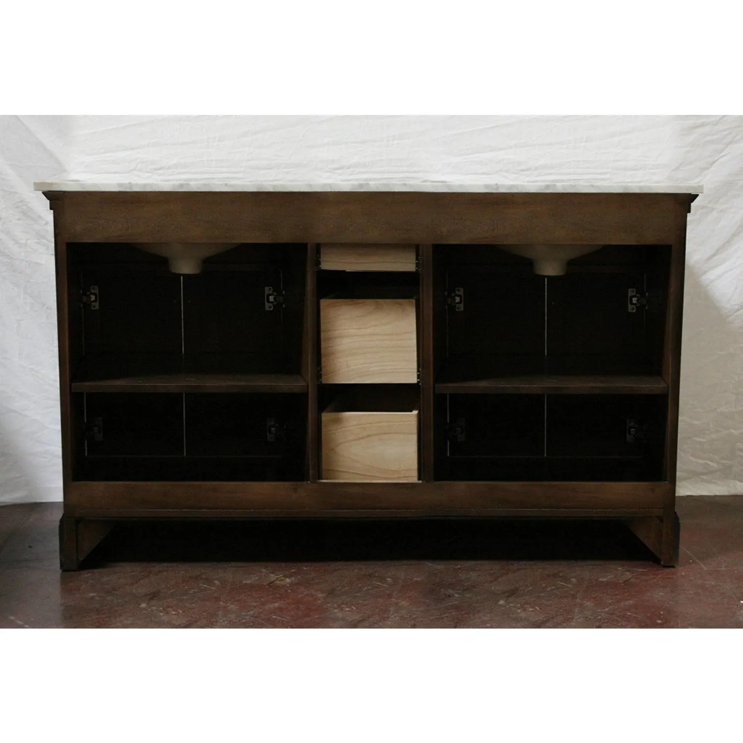 Legion Furniture 60 Inch Carrara White Top Ceramic Sink Vanity Cabinet - image 10