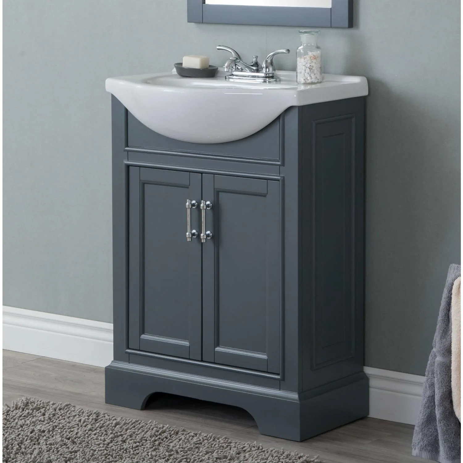 Legion Furniture 24 Inch White Ceramic Top and Sink Vanity Cabinet - image 2