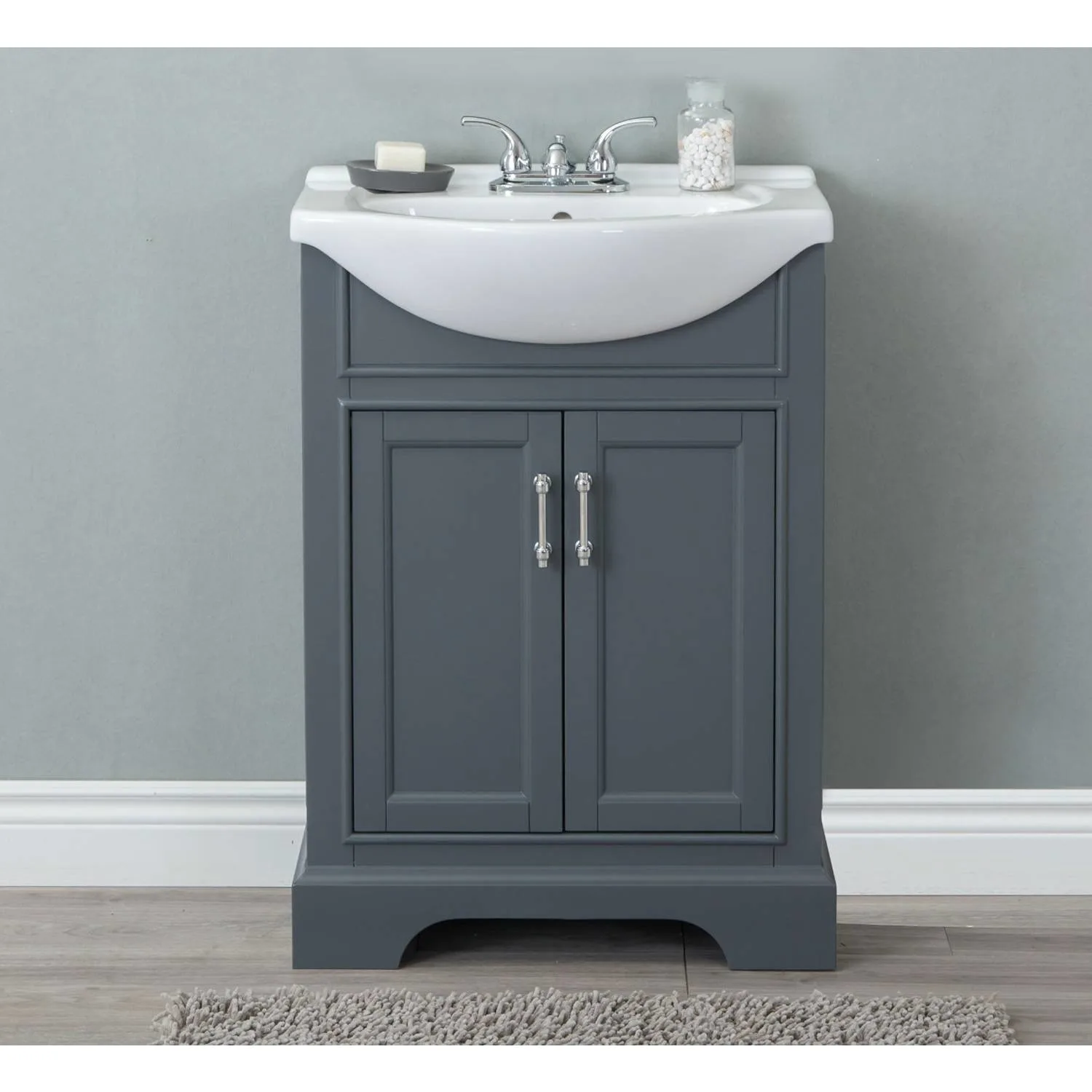 Legion Furniture 24 Inch White Ceramic Top and Sink Vanity Cabinet - image 5