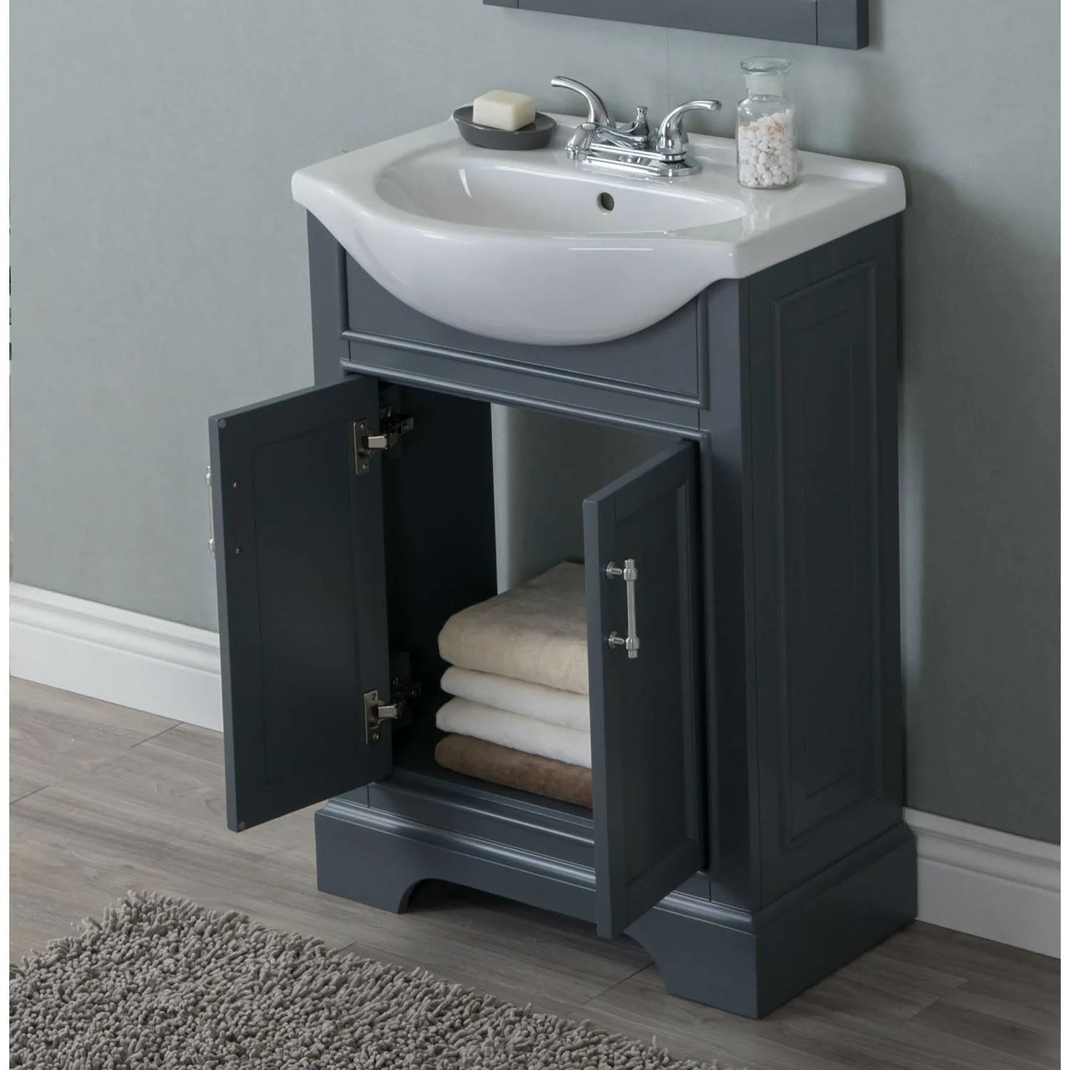 Legion Furniture 24 Inch White Ceramic Top and Sink Vanity Cabinet - image 7