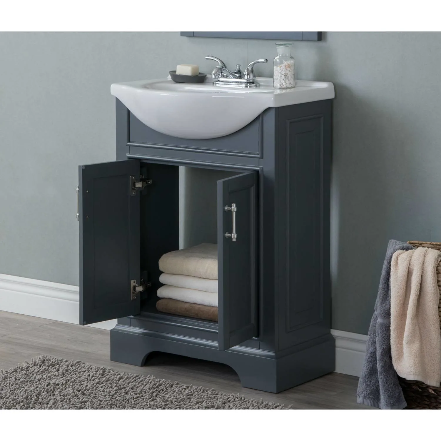 Legion Furniture 24 Inch White Ceramic Top and Sink Vanity Cabinet - image 9