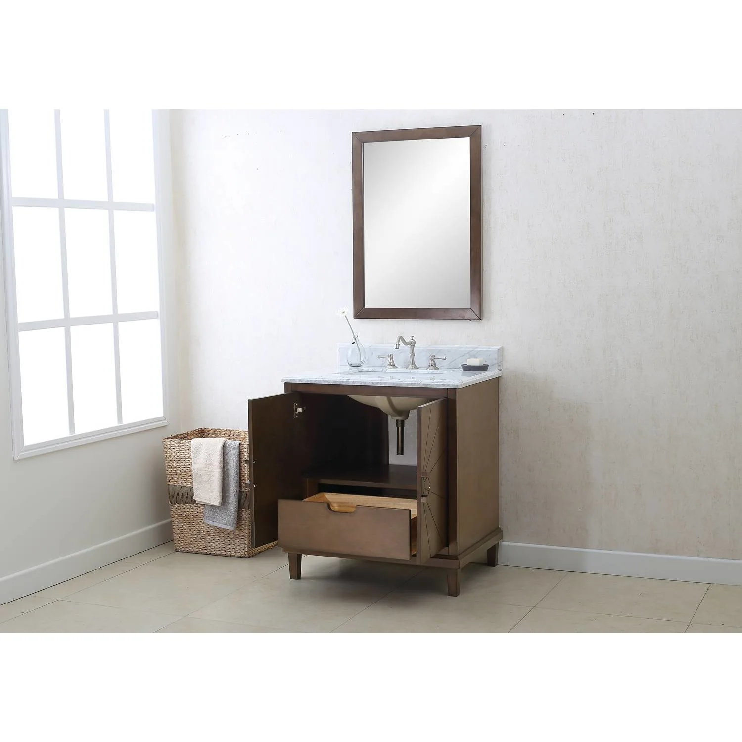 Legion Furniture 30 Inch Carrara White Top Ceramic Sink Vanity Cabinet - image 9