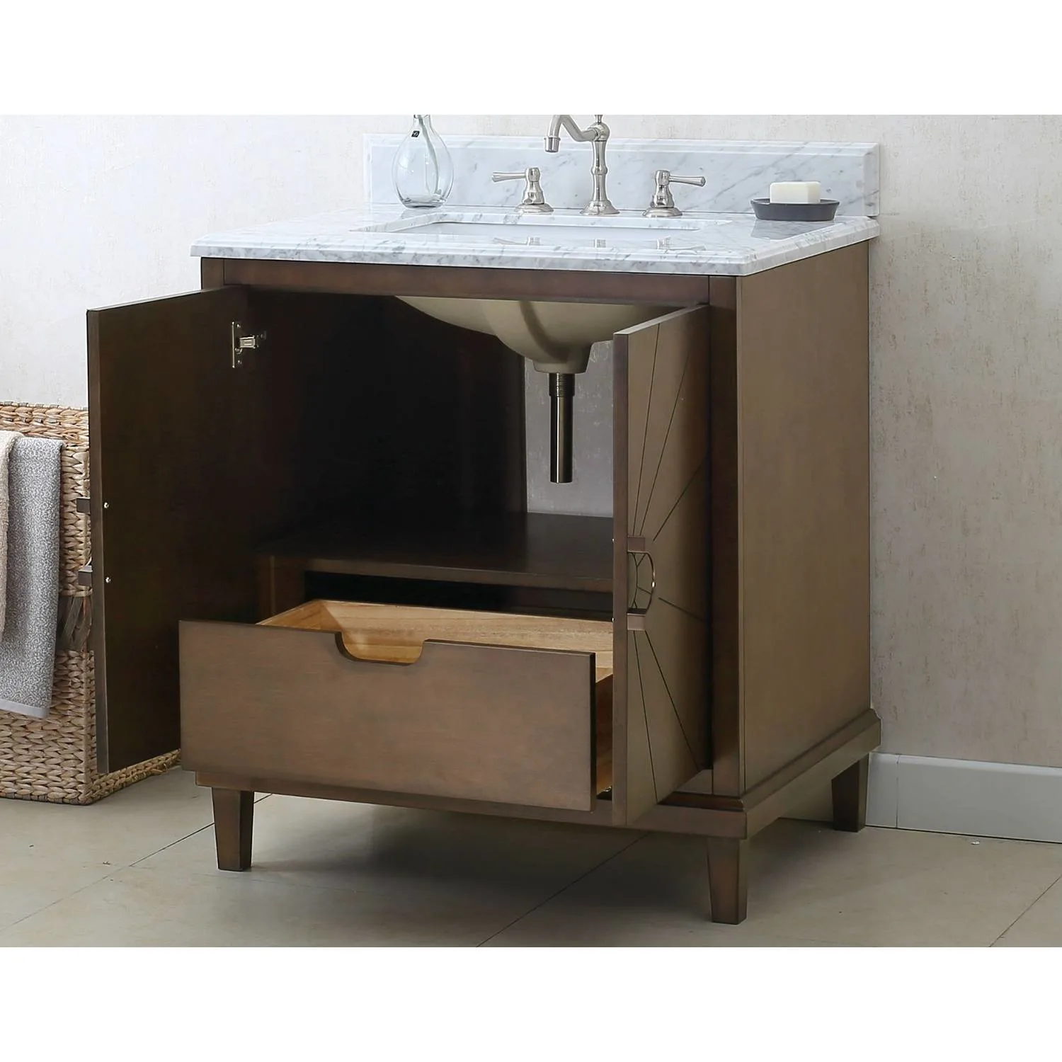 Legion Furniture 30 Inch Carrara White Top Ceramic Sink Vanity Cabinet - image 10