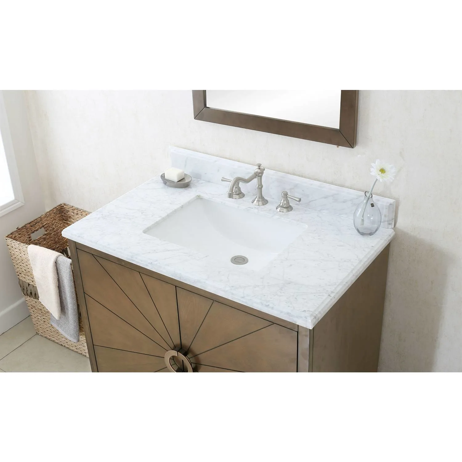 Legion Furniture 36 Inch Carrara White Top Ceramic Sink Vanity Cabinet - image 2