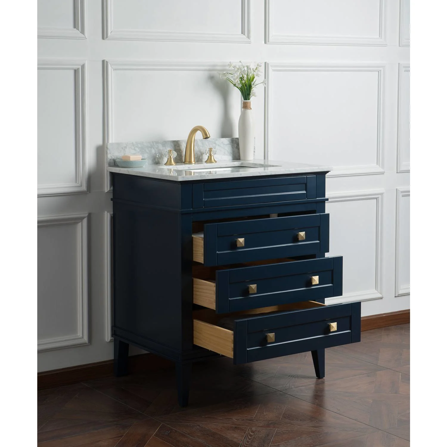 Legion Furniture 30 Inch Carrara White Top Square Basin Vanity Cabinet - image 8
