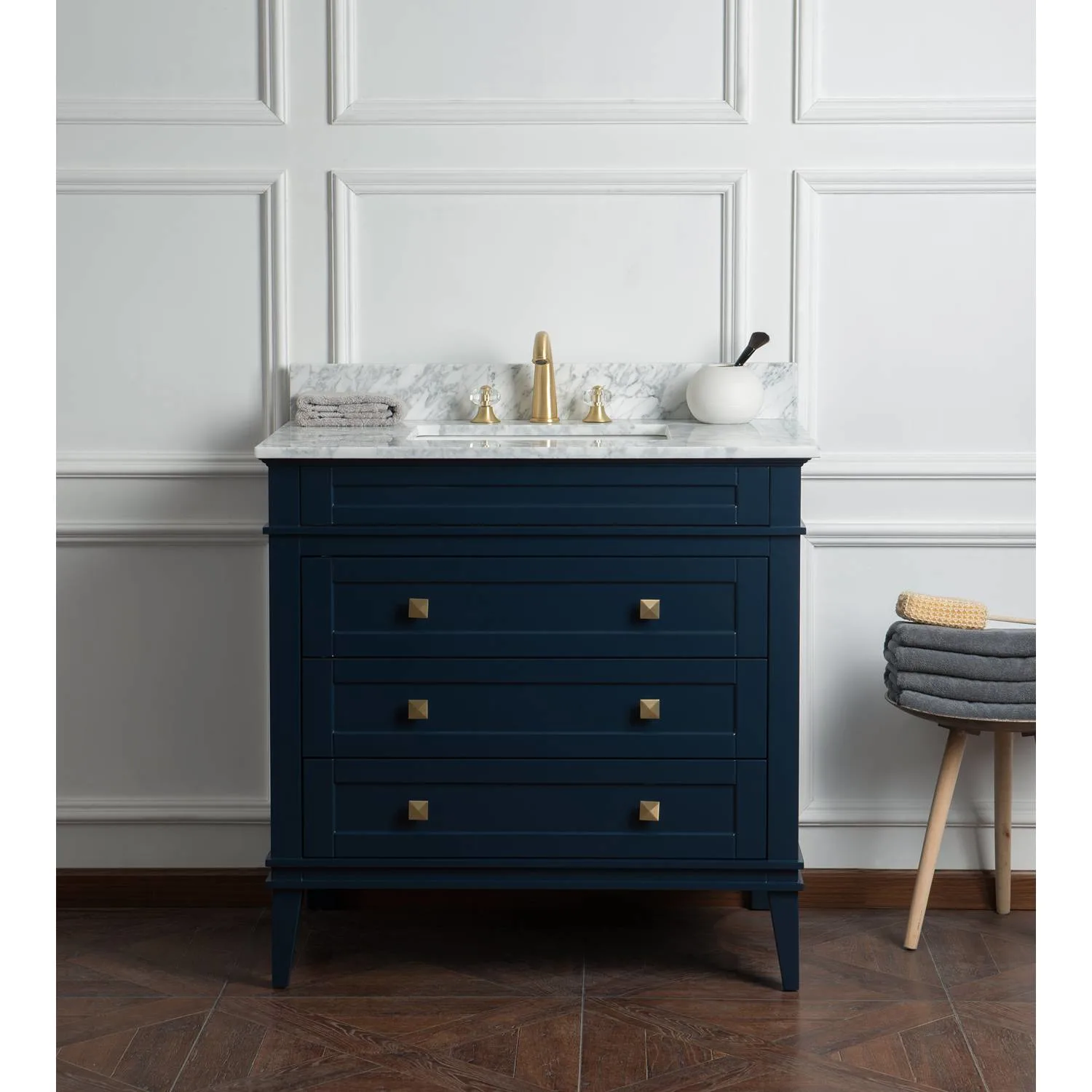 Legion Furniture 36 Inch Carrara White Top Square Basin Vanity Cabinet - image 1