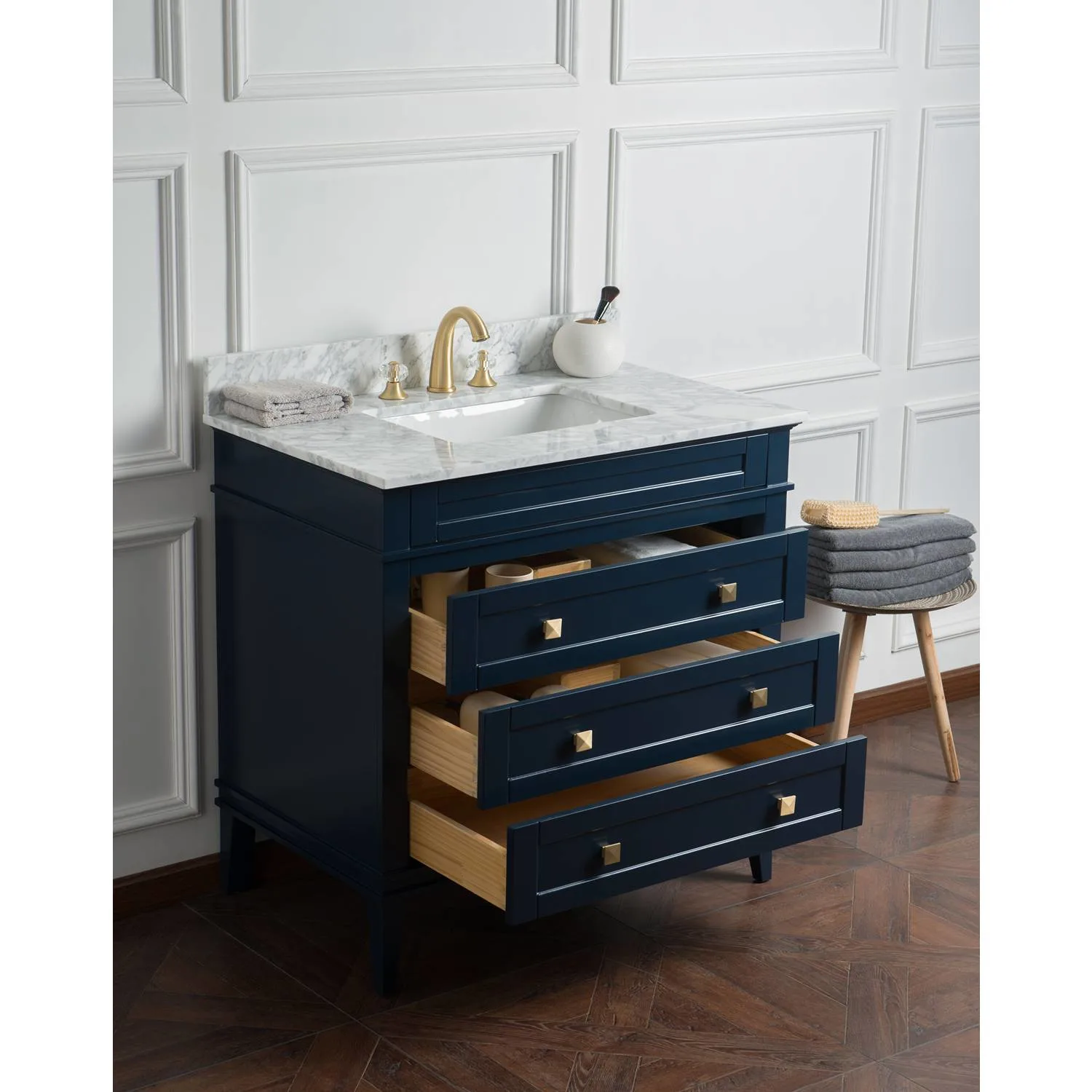 Legion Furniture 36 Inch Carrara White Top Square Basin Vanity Cabinet - image 6
