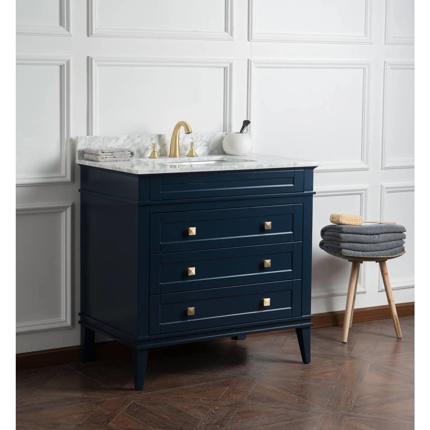 Legion Furniture 36 Inch Carrara White Top Square Basin Vanity Cabinet - image 9