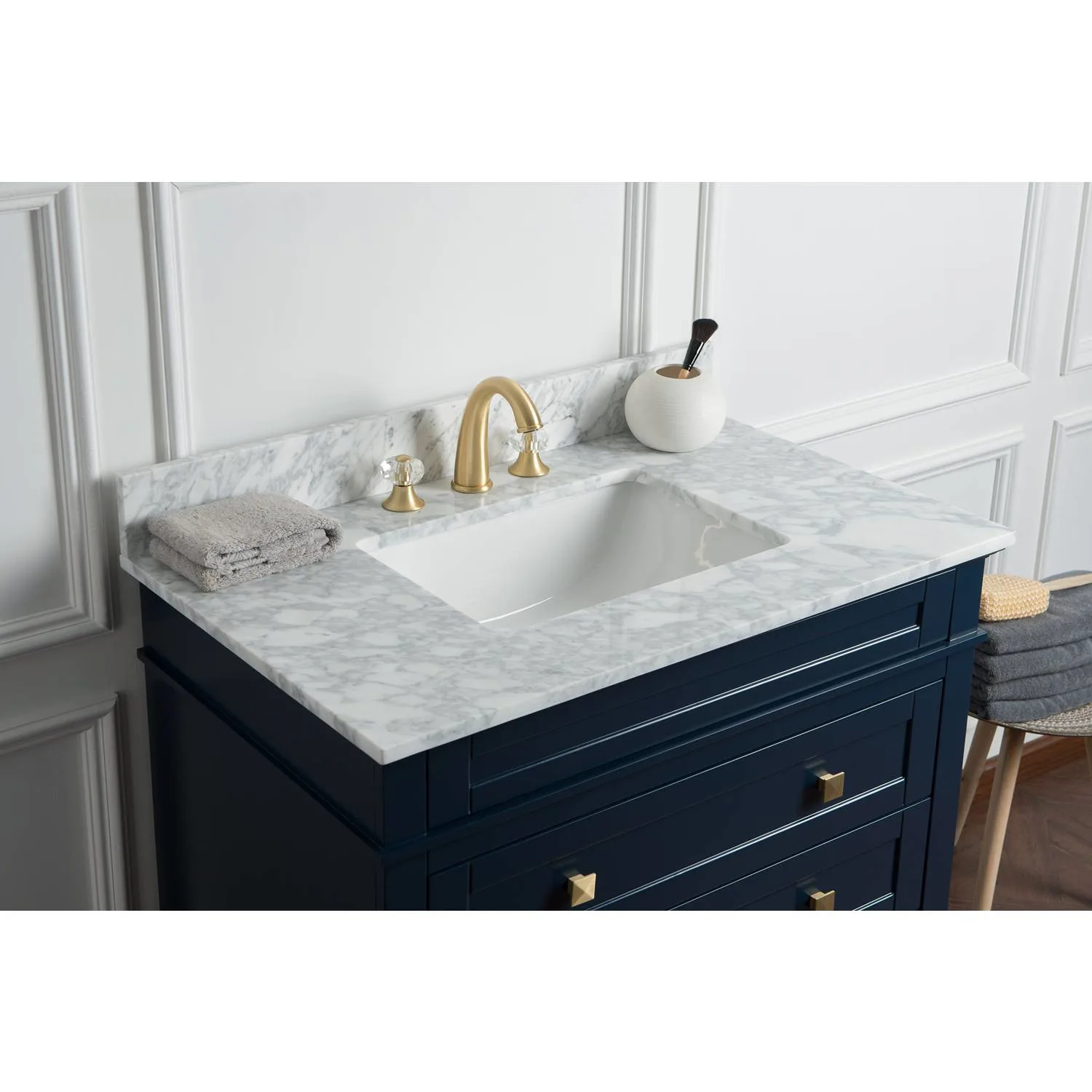 Legion Furniture 36 Inch Carrara White Top Square Basin Vanity Cabinet - image 10