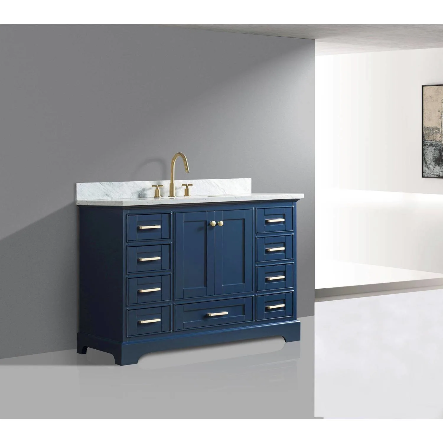 Legion Furniture 48 Inch Carrara White Top Square Basin Vanity Cabinet - image 6
