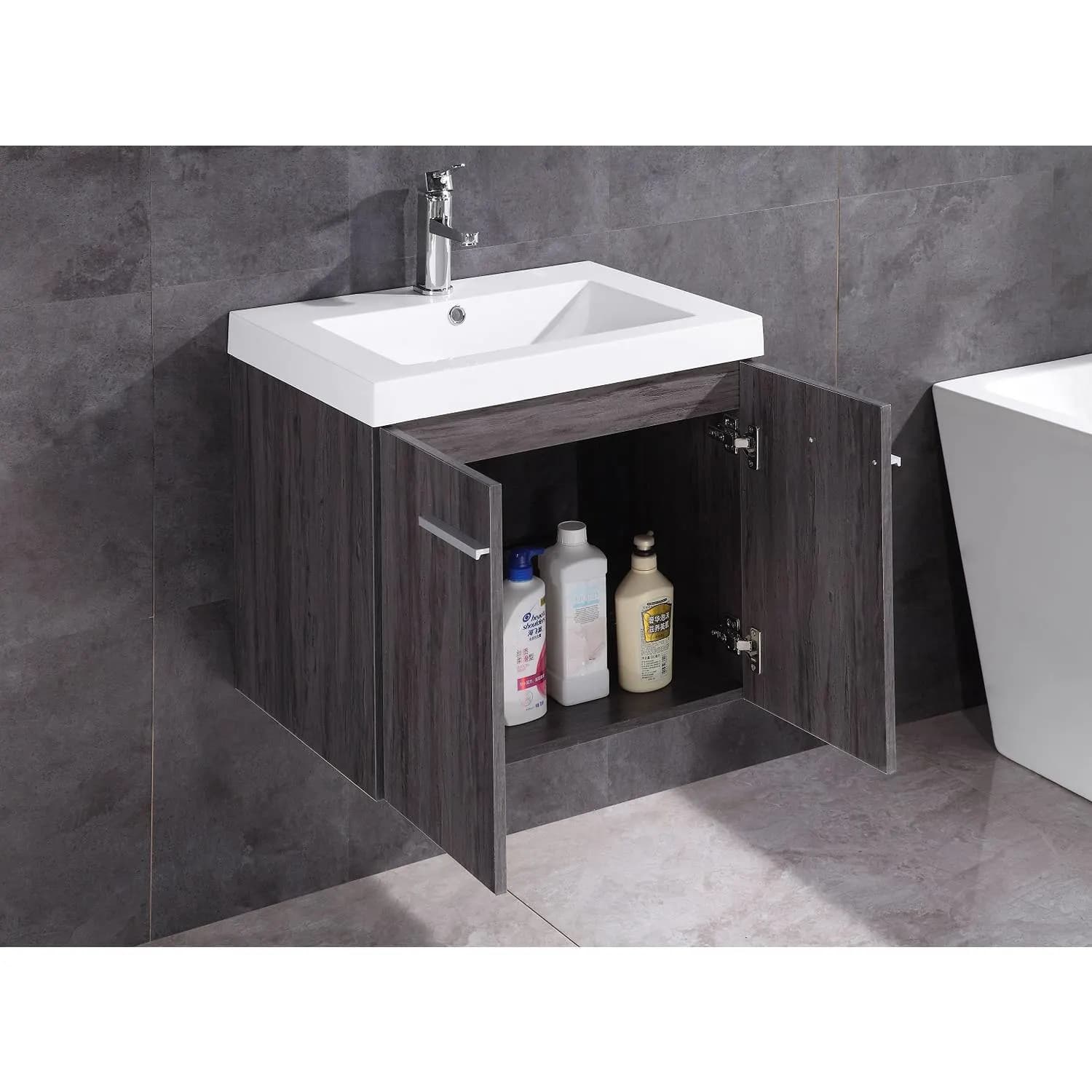 Legion Furniture 24 Inch White Resin Top and Sink Vanity Cabinet - image 2