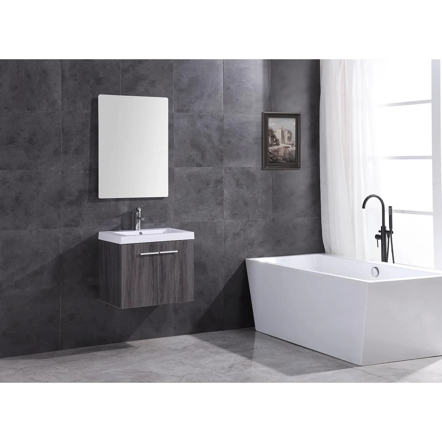 Legion Furniture 24 Inch White Resin Top and Sink Vanity Cabinet - image 3