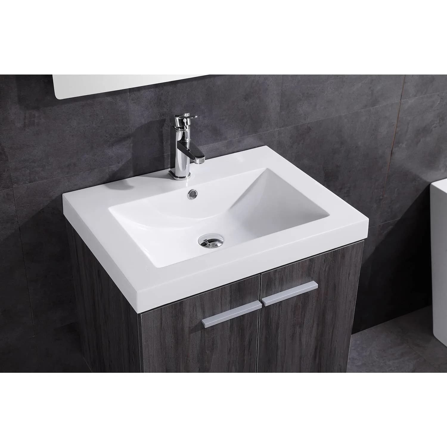 Legion Furniture 24 Inch White Resin Top and Sink Vanity Cabinet - image 4