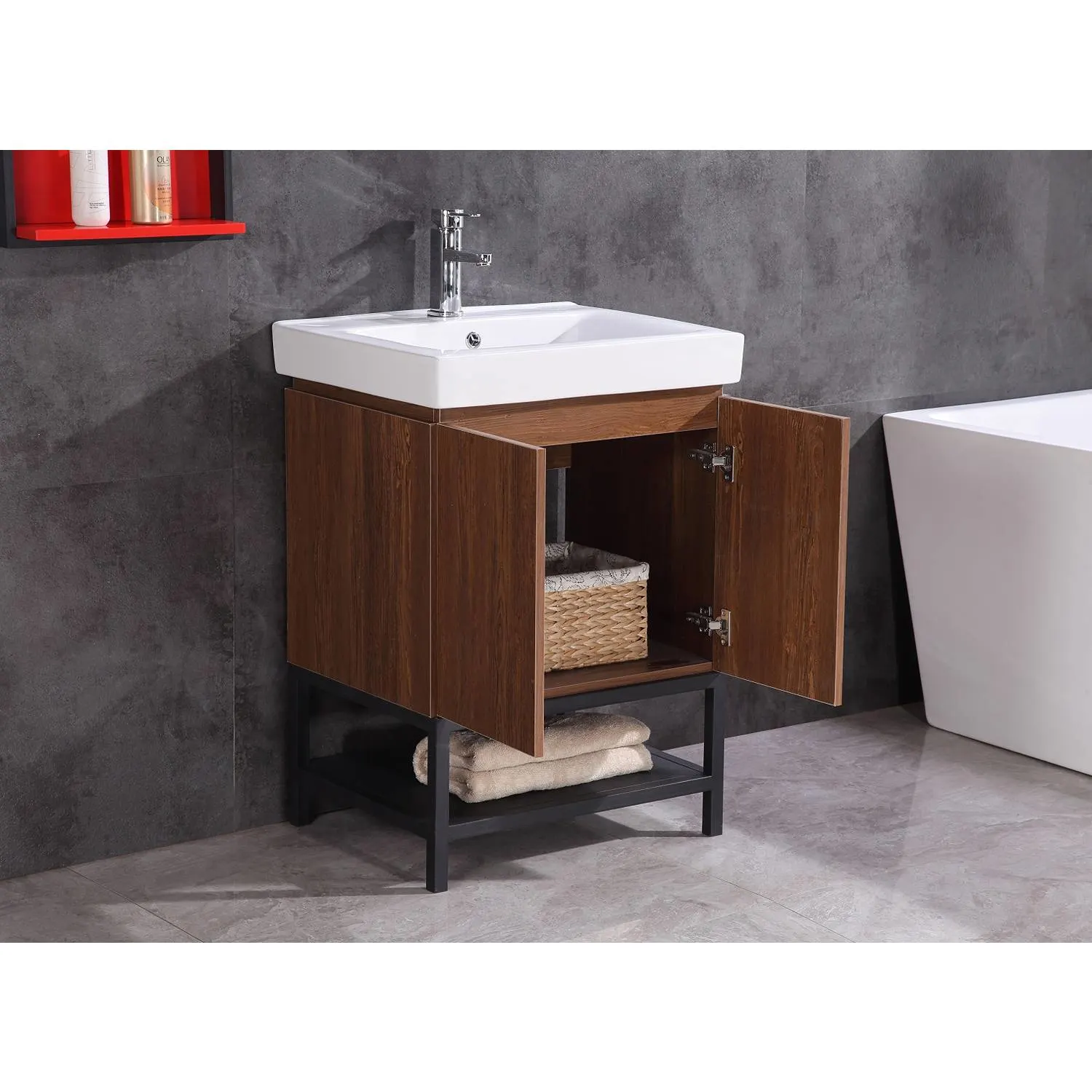 Legion Furniture 24 Inch White Ceramic Top and Sink Vanity Cabinet - image 4