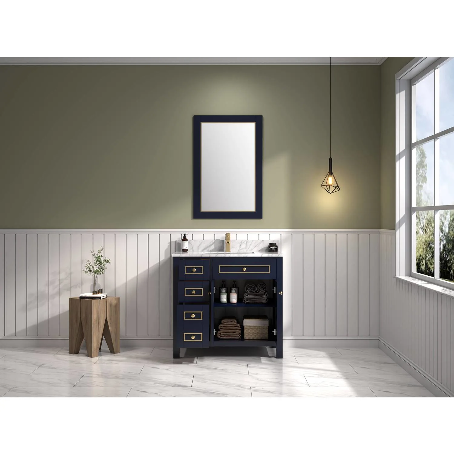 Legion Furniture 36 Inch Carrara White Top Ceramic Sink Vanity Cabinet - image 4
