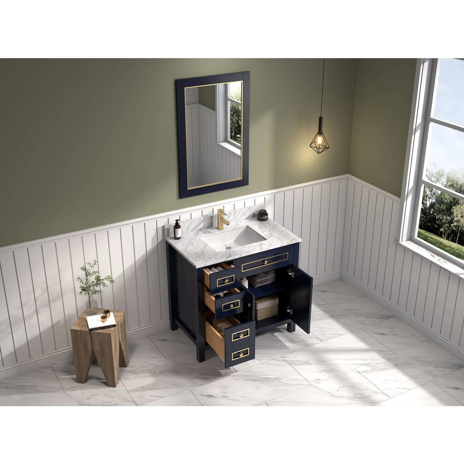 Legion Furniture 36 Inch Carrara White Top Ceramic Sink Vanity Cabinet - image 7