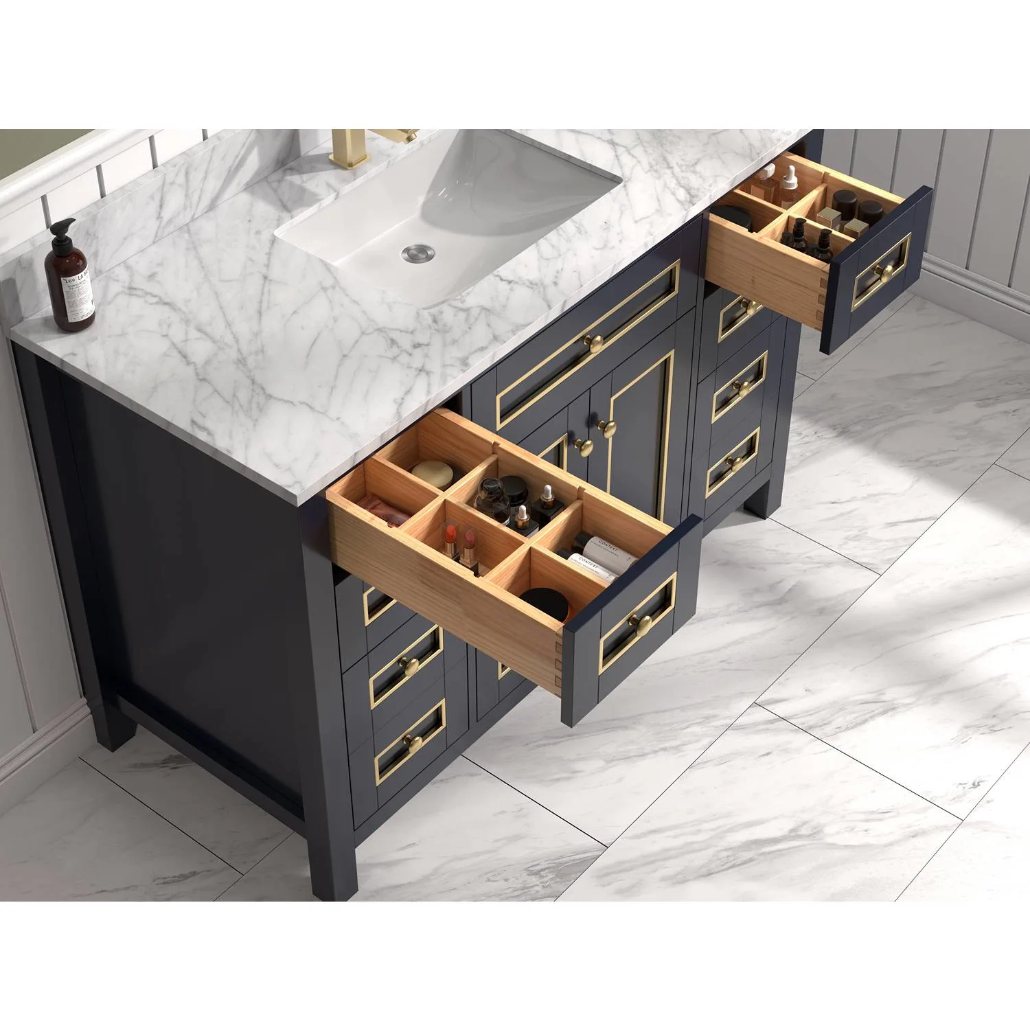 Legion Furniture 48 Inch Carrara White Top Ceramic Sink Vanity Cabinet - image 2
