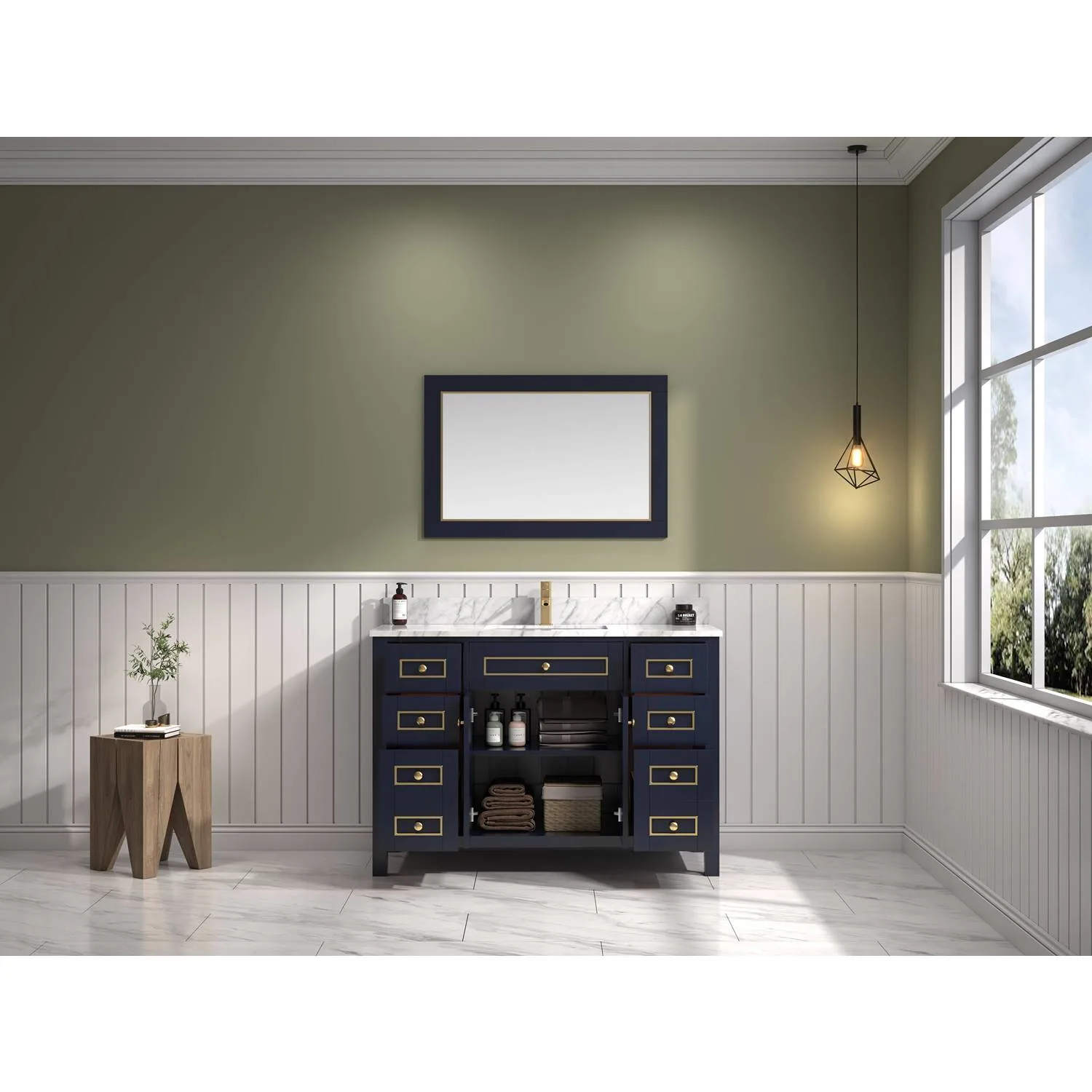 Legion Furniture 48 Inch Carrara White Top Ceramic Sink Vanity Cabinet - image 3