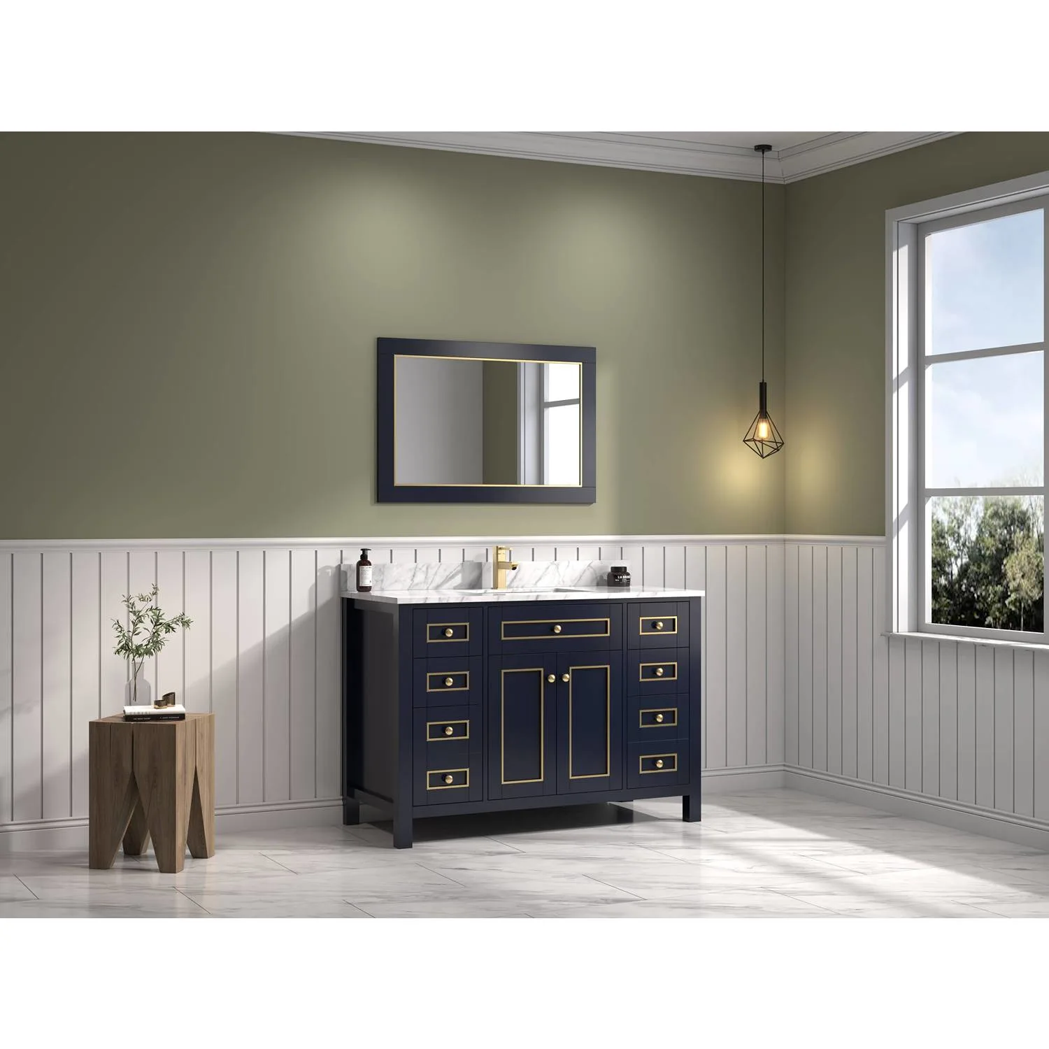 Legion Furniture 48 Inch Carrara White Top Ceramic Sink Vanity Cabinet - image 5