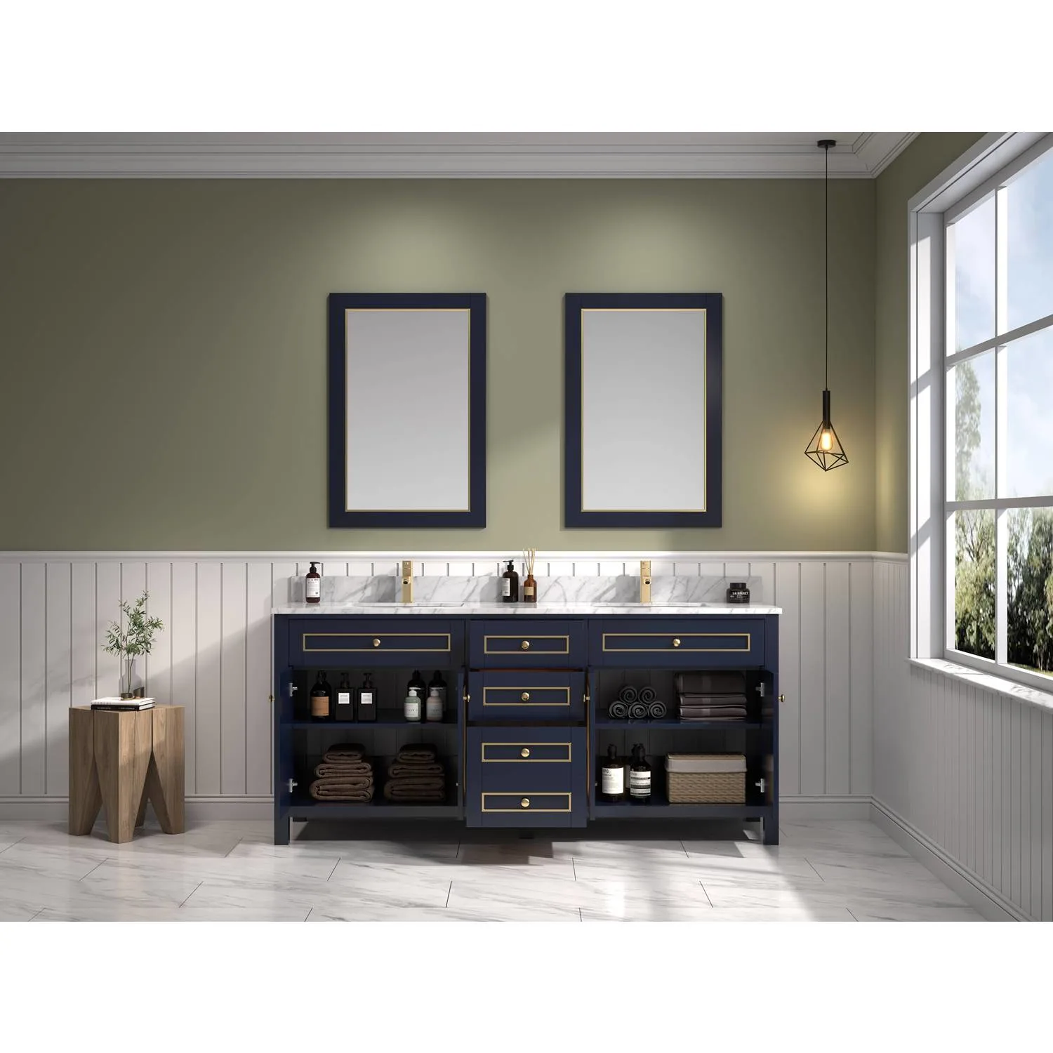 Legion Furniture 72 Inch Carrara White Top Ceramic Sink Vanity Cabinet - image 3