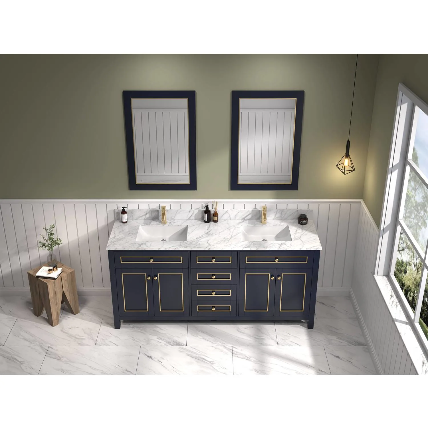 Legion Furniture 72 Inch Carrara White Top Ceramic Sink Vanity Cabinet - image 7