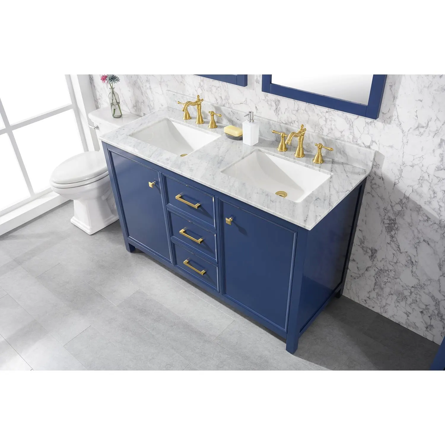 Legion Furniture 54 Inch Carrara White Top Double Sink Vanity Cabinet - image 11