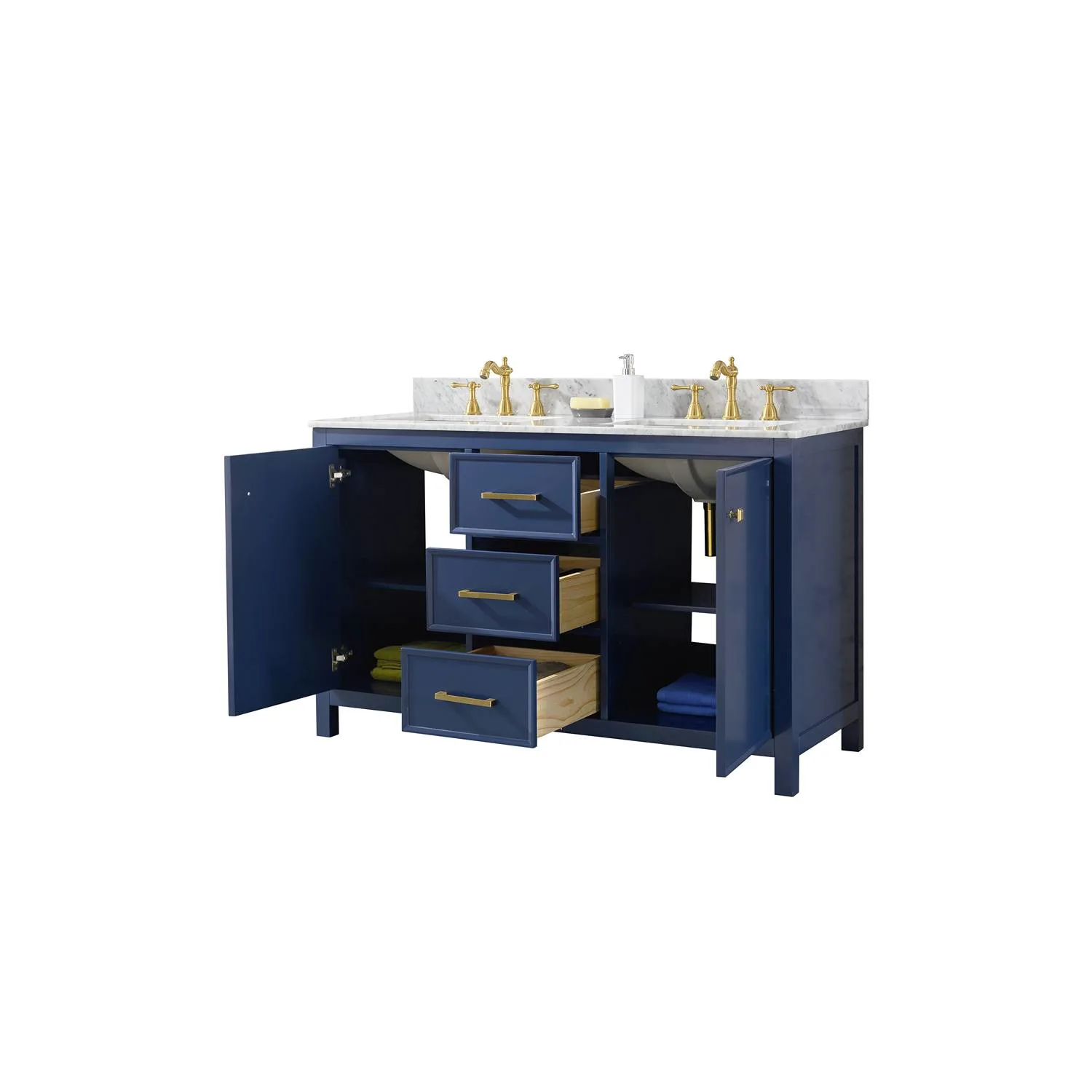Legion Furniture 54 Inch Carrara White Top Double Sink Vanity Cabinet - image 13