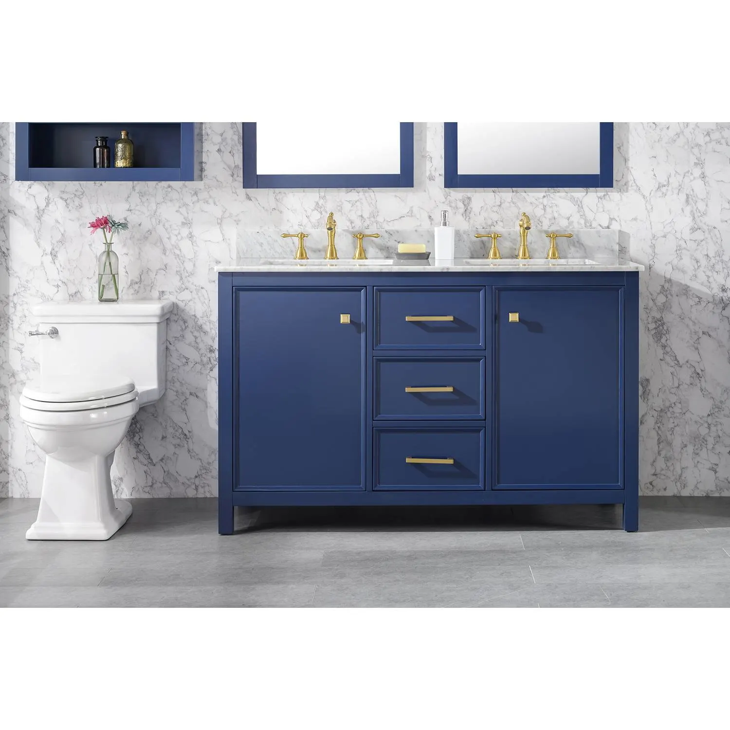 Legion Furniture 54 Inch Carrara White Top Double Sink Vanity Cabinet - image 4