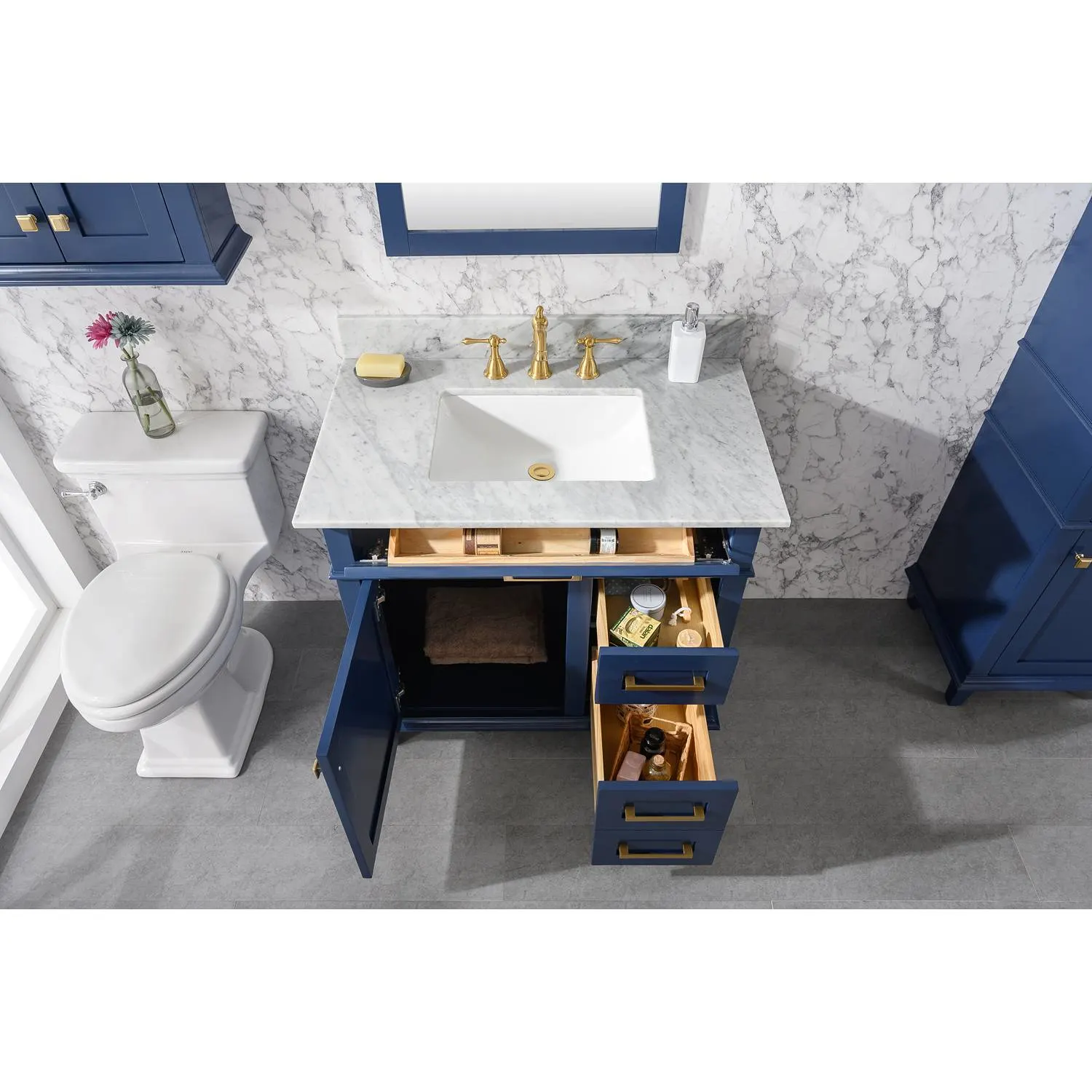 Legion Furniture 36 Inch Carrara White Top Ceramic Sink Vanity Cabinet - image 13