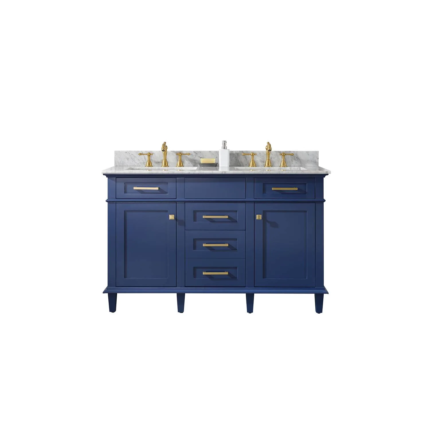 Legion Furniture 54 Inch Carrara White Top Double Sink Vanity Cabinet - image 1