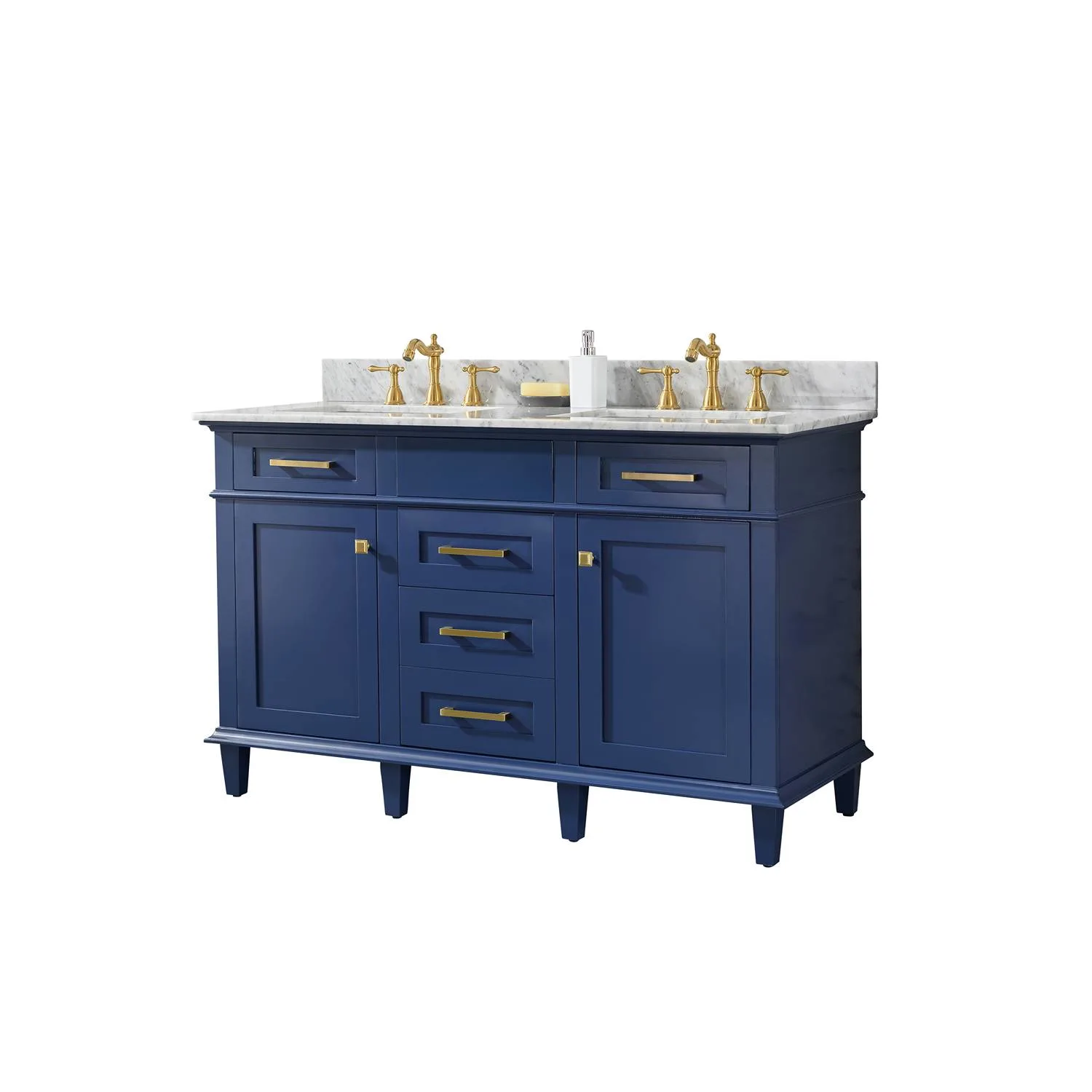 Legion Furniture 54 Inch Carrara White Top Double Sink Vanity Cabinet - image 4