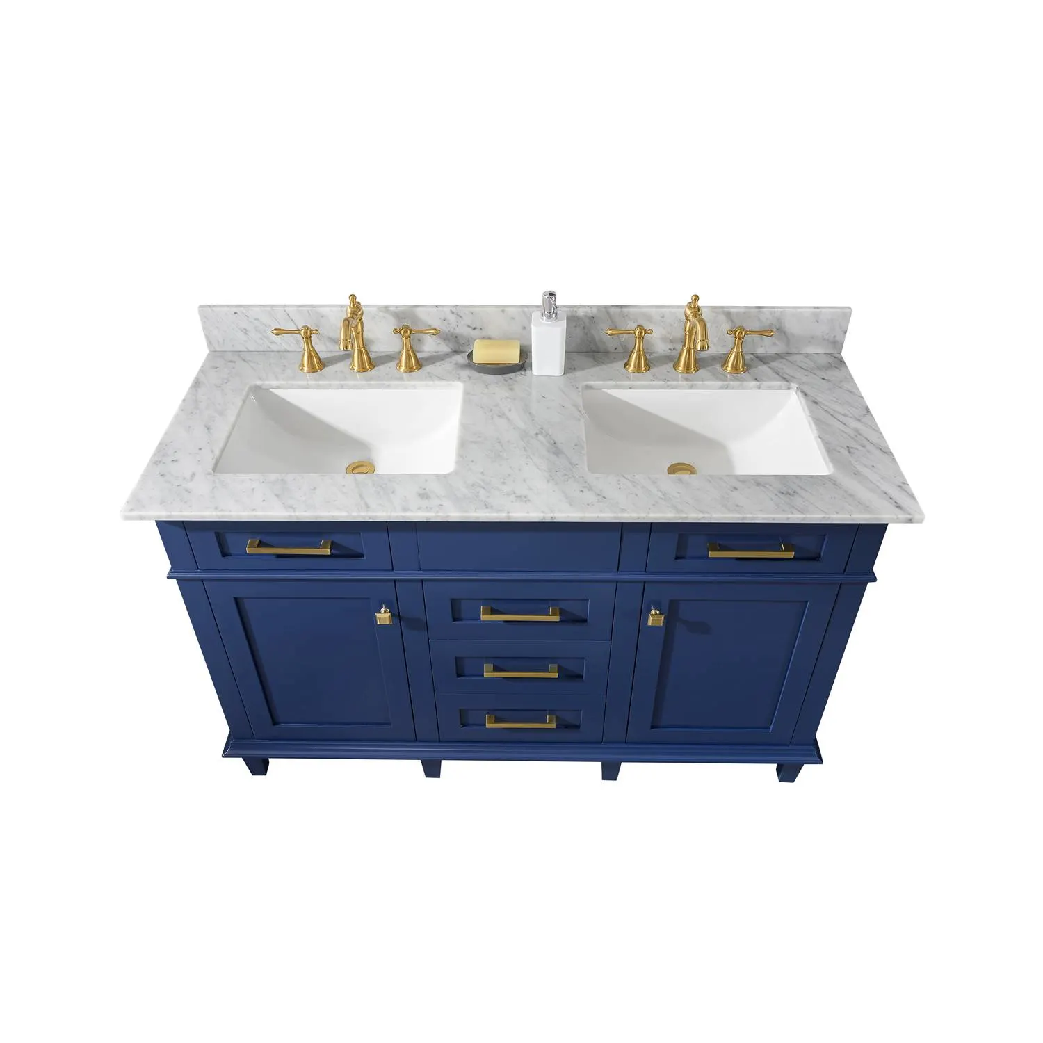 Legion Furniture 54 Inch Carrara White Top Double Sink Vanity Cabinet - image 5