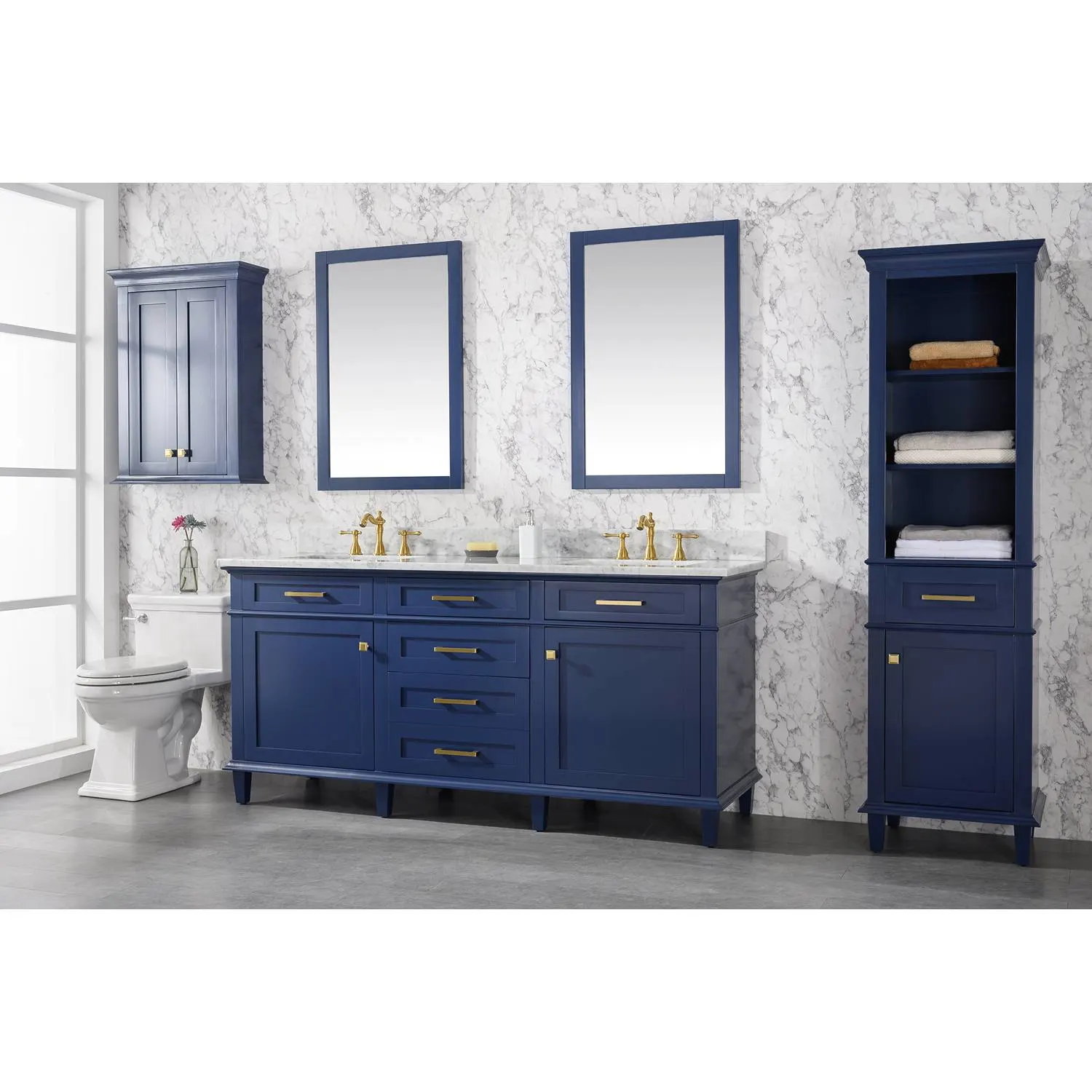 Legion Furniture 72 Inch Carrara White Top Double Sink Vanity Cabinet - image 2