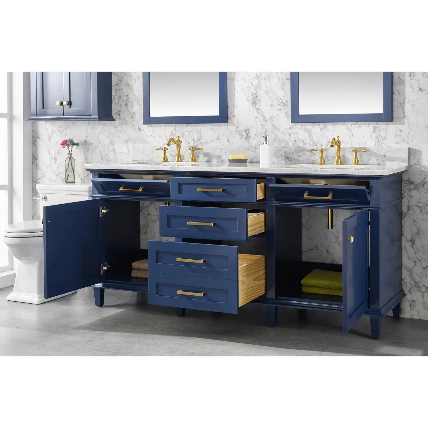 Legion Furniture 72 Inch Carrara White Top Double Sink Vanity Cabinet - image 12