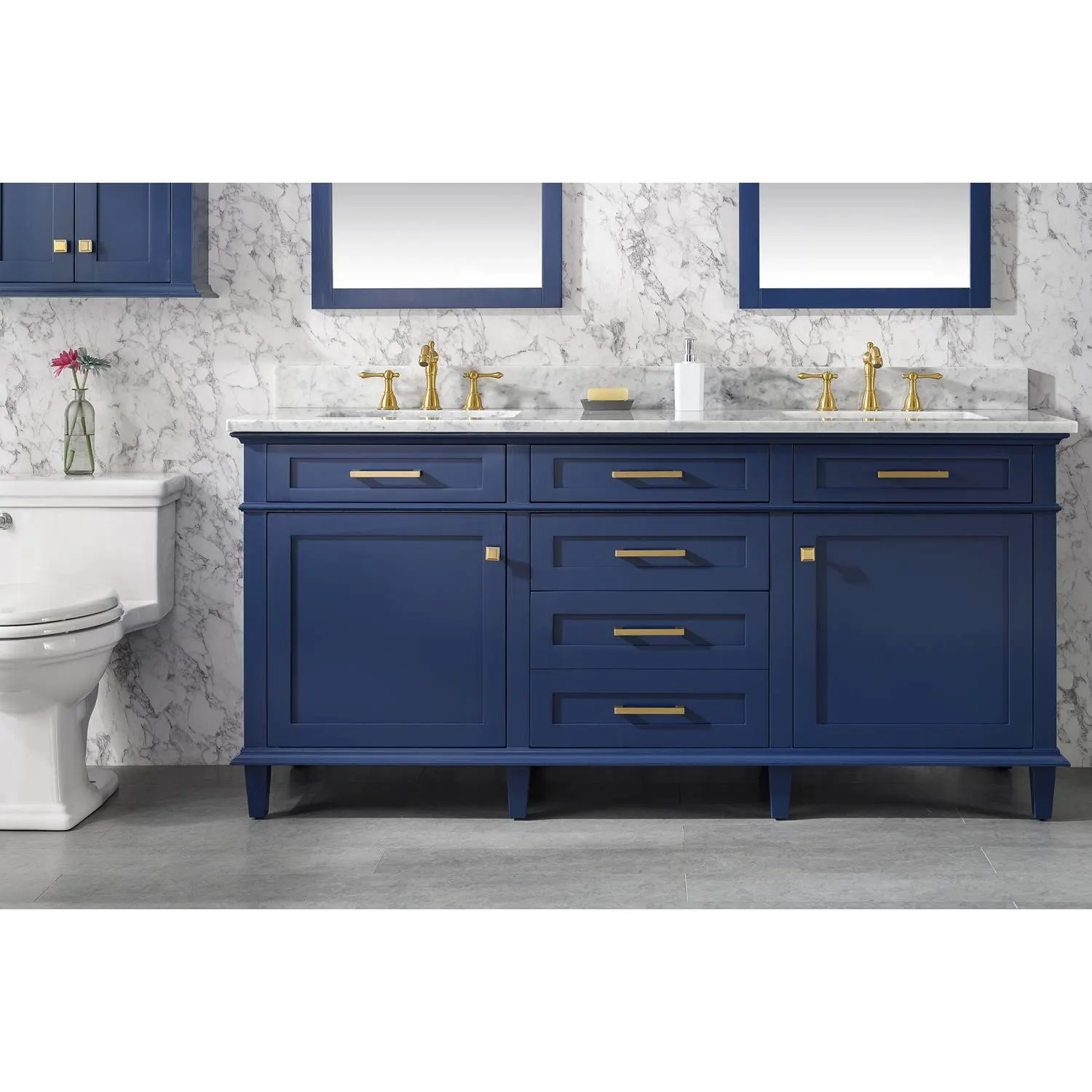Legion Furniture 72 Inch Carrara White Top Double Sink Vanity Cabinet - image 3