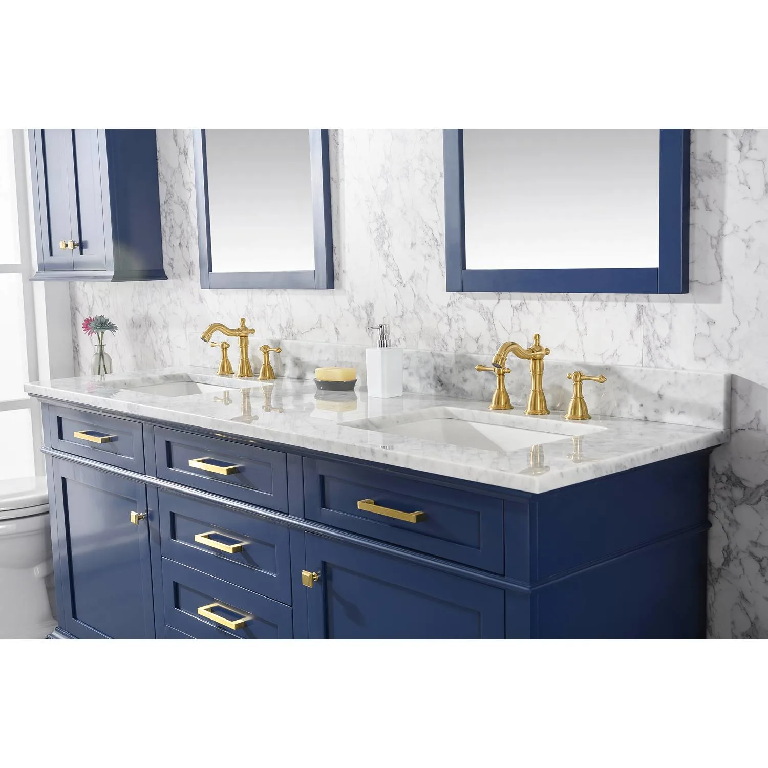 Legion Furniture 72 Inch Carrara White Top Double Sink Vanity Cabinet - image 4